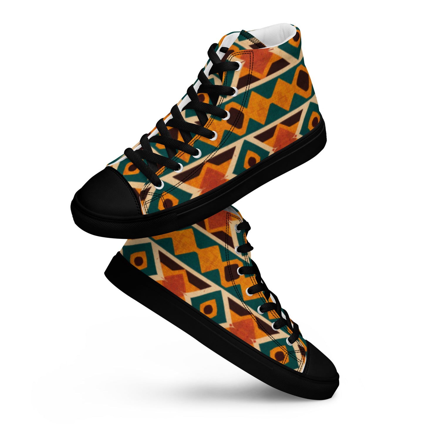 Tropical Diamond Tango Men’s high top canvas shoes