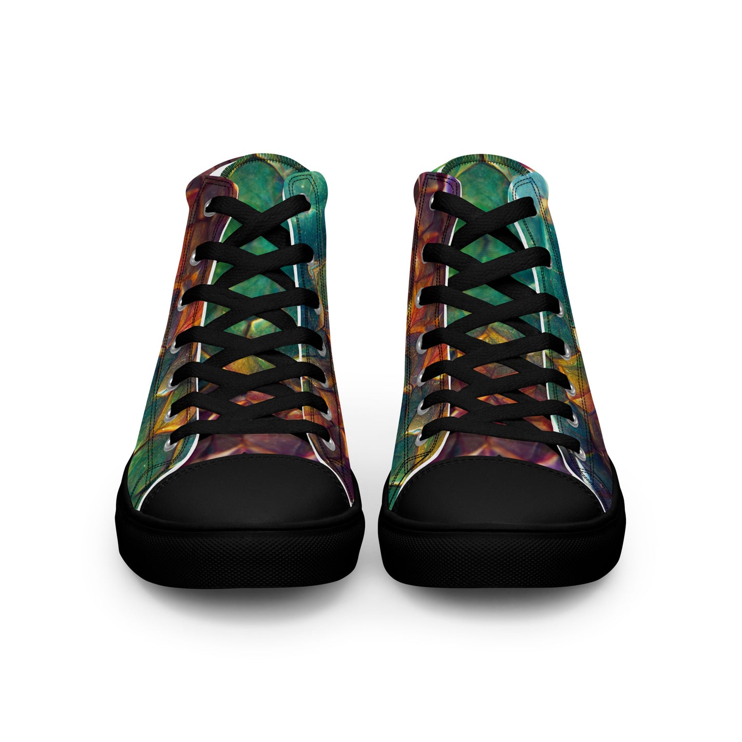 Prismijimmy, the Rainbow Guardian Dragon Men’s high top canvas shoes