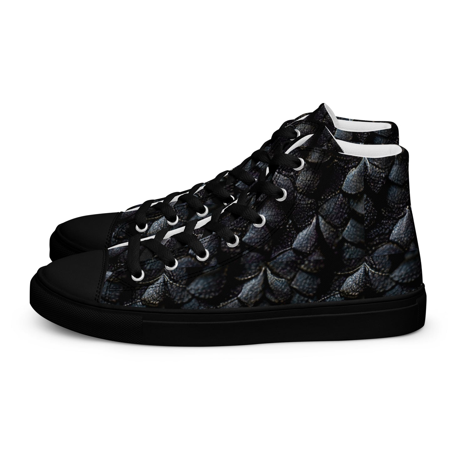 Onyxxor, the Cliff Sentinel Dragon Men’s high top canvas shoes