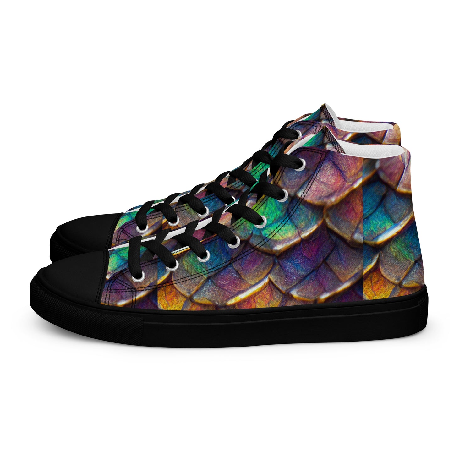 Joannesong, the Prismatic Wilderness Muse Men’s high top canvas shoes