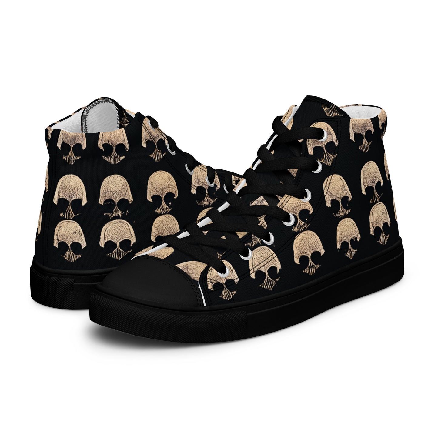 Skulls Grid Men’s high top canvas shoes