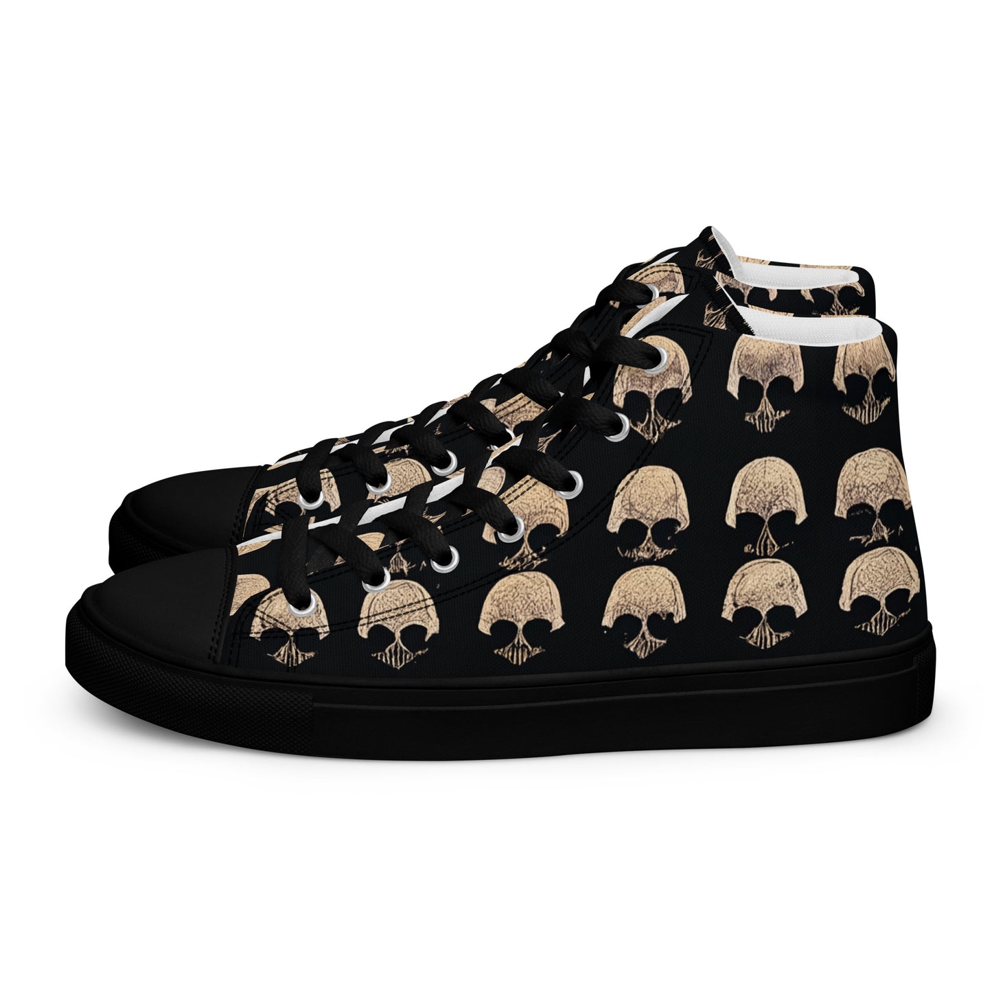 Skulls Grid Men’s high top canvas shoes