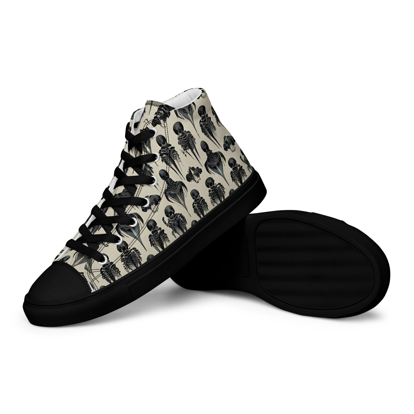 Bone Dance Men’s high top canvas shoes