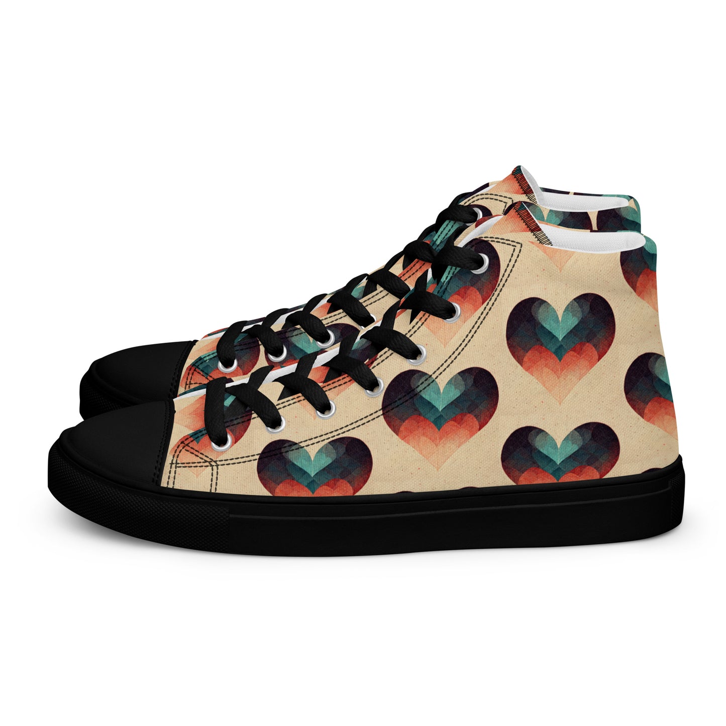 Romantic Reverie Men’s high top canvas shoes