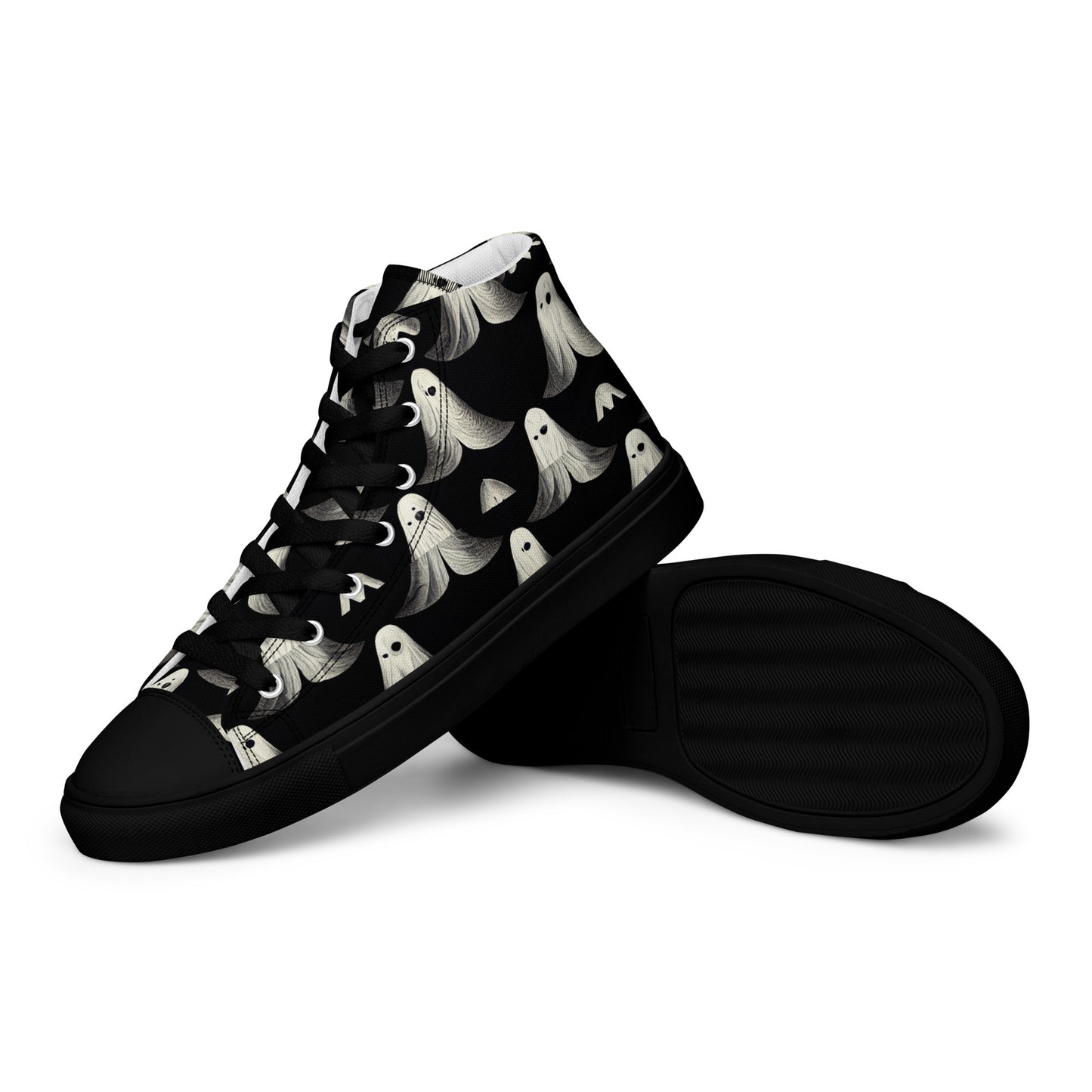 Ghostly Illusions Men’s high top canvas shoes