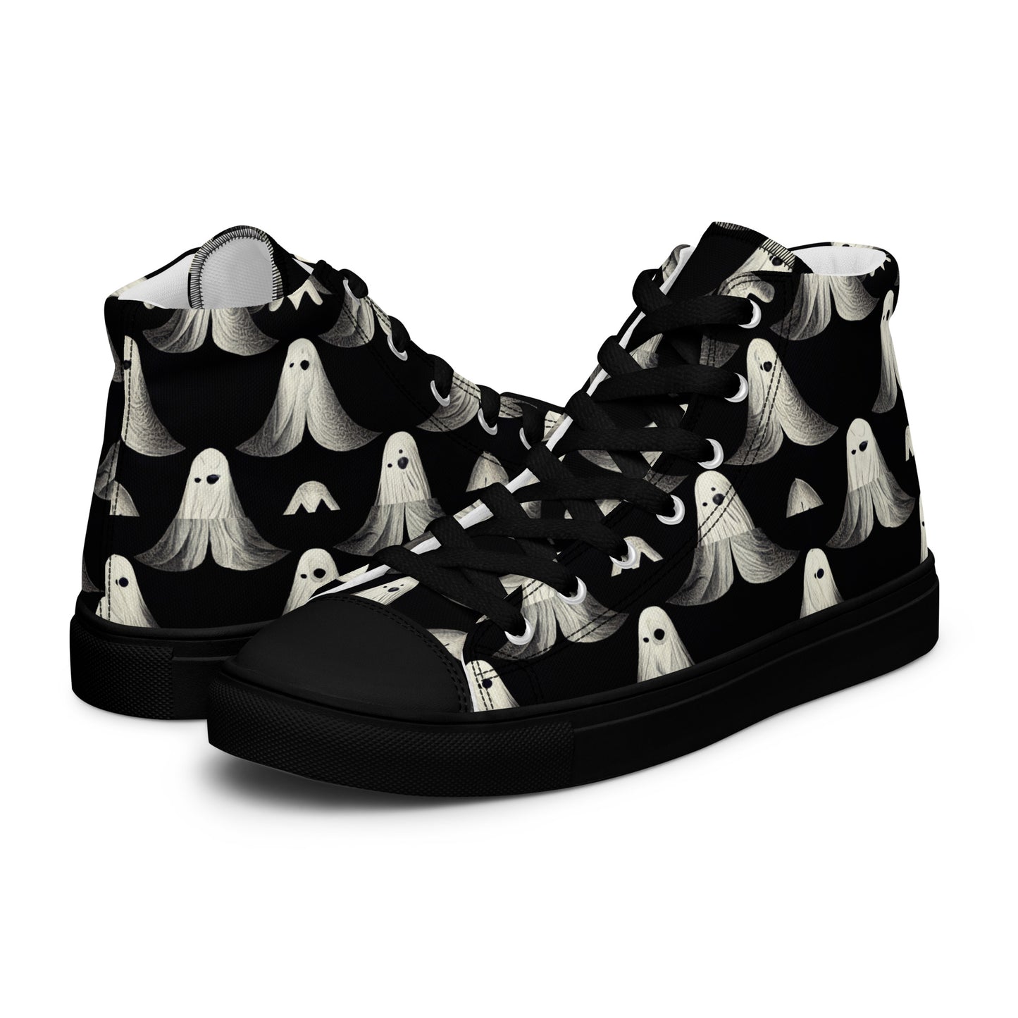 Ghostly Illusions Men’s high top canvas shoes