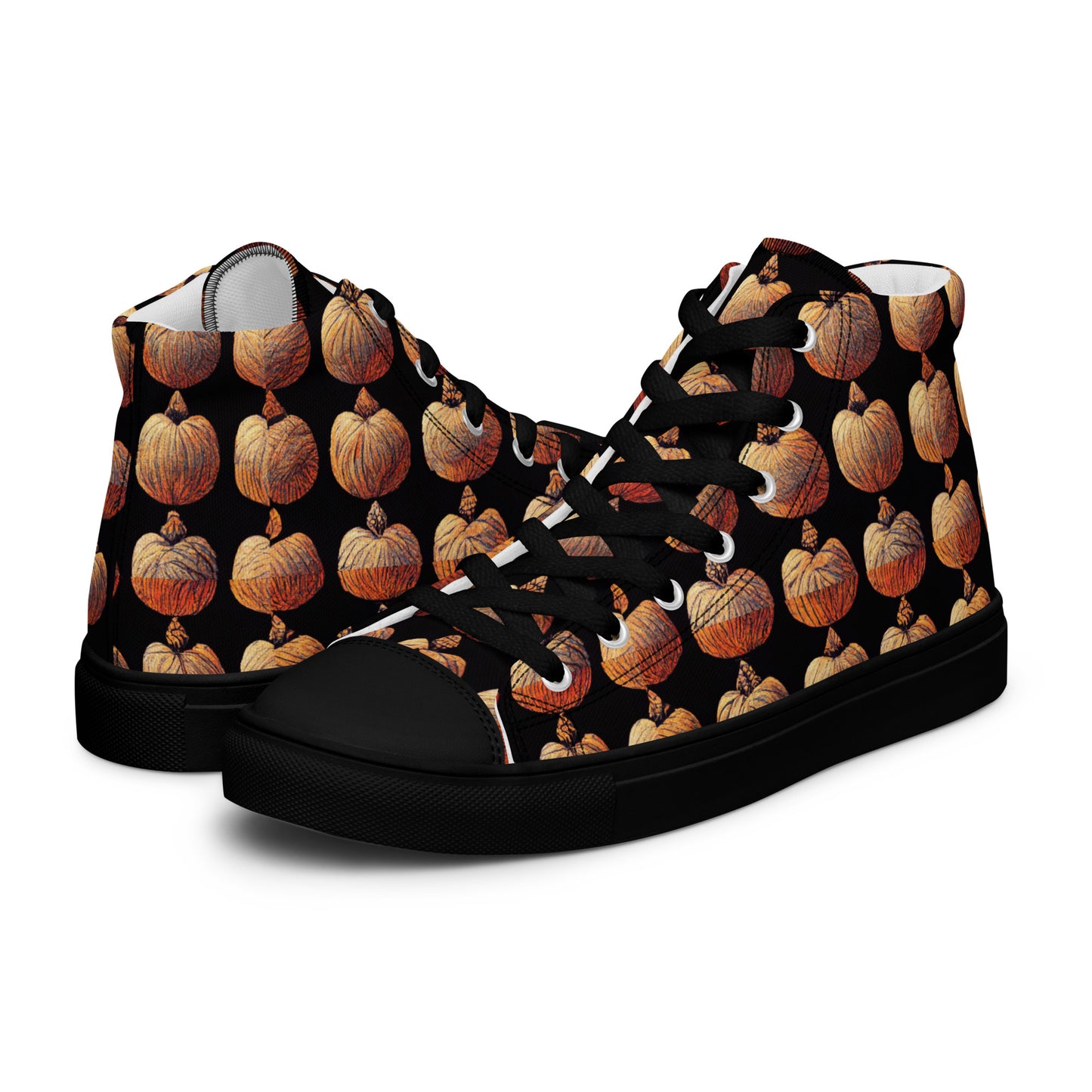 Pumpkin Spice Men’s high top canvas shoes