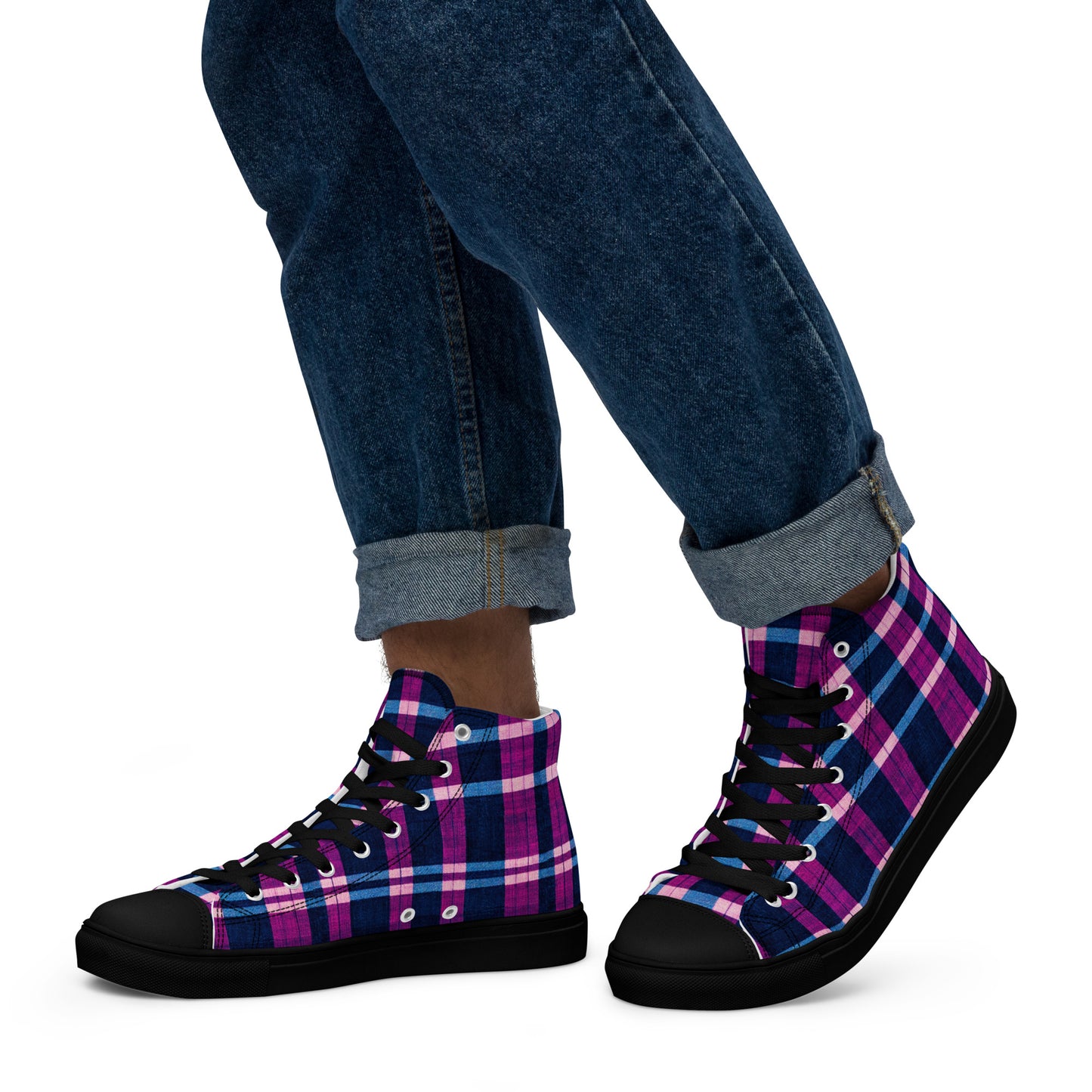 Royal Highlander Plaid Men’s high top canvas shoes