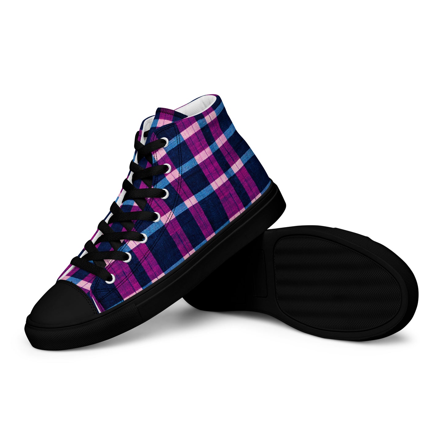 Royal Highlander Plaid Men’s high top canvas shoes