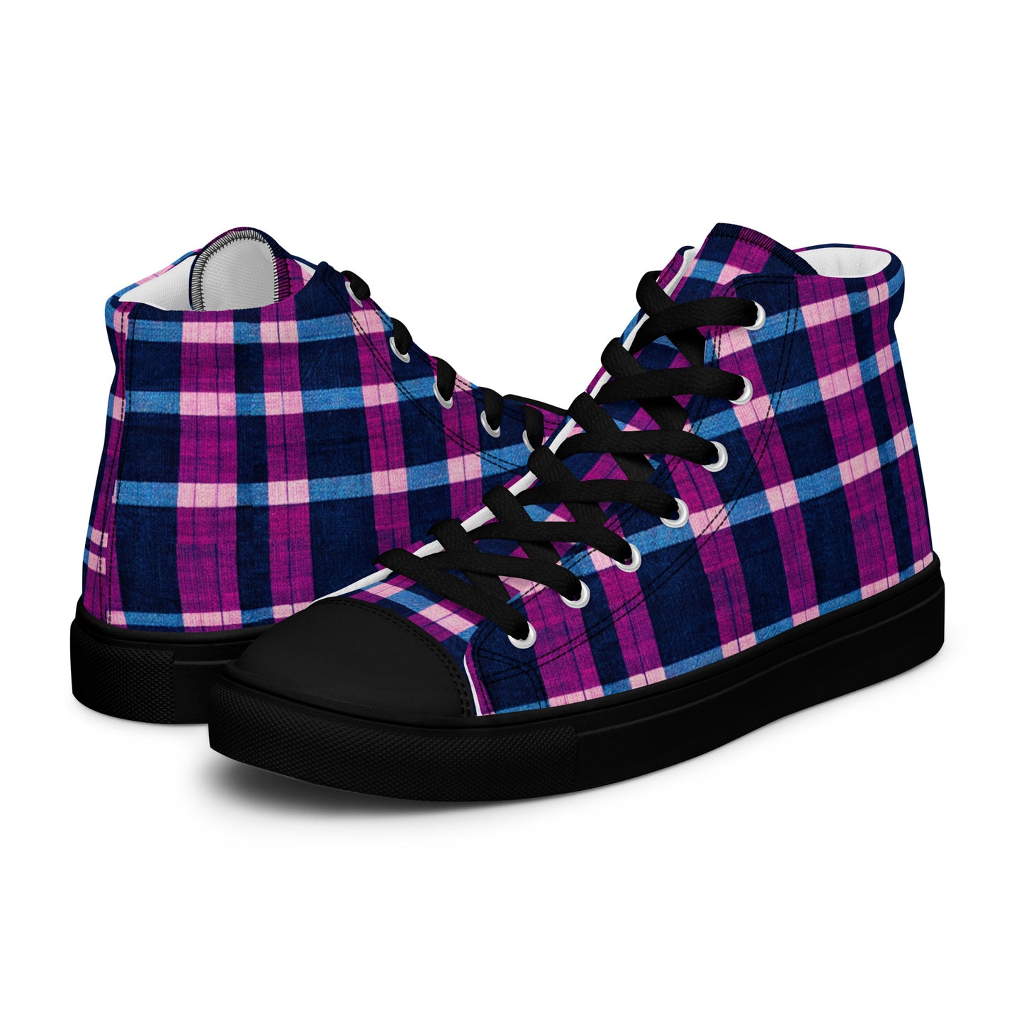 Royal Highlander Plaid Men’s high top canvas shoes