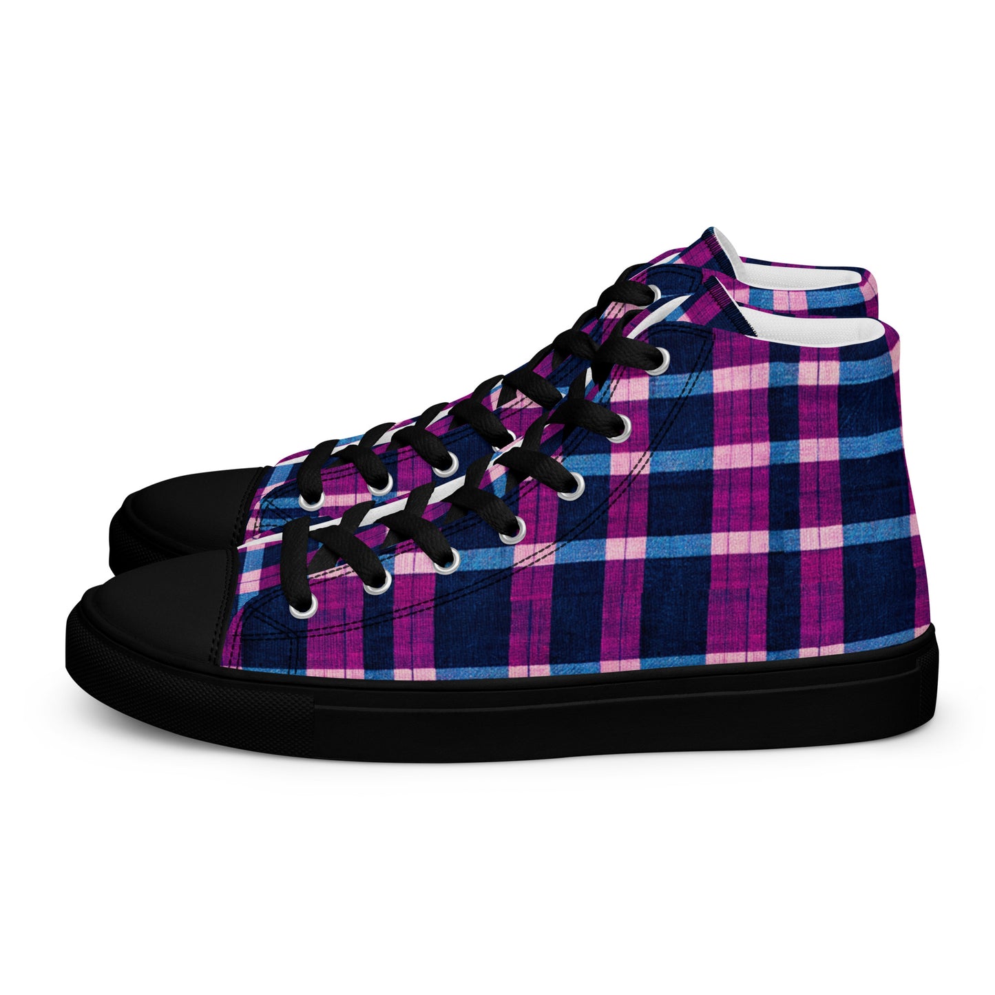 Royal Highlander Plaid Men’s high top canvas shoes