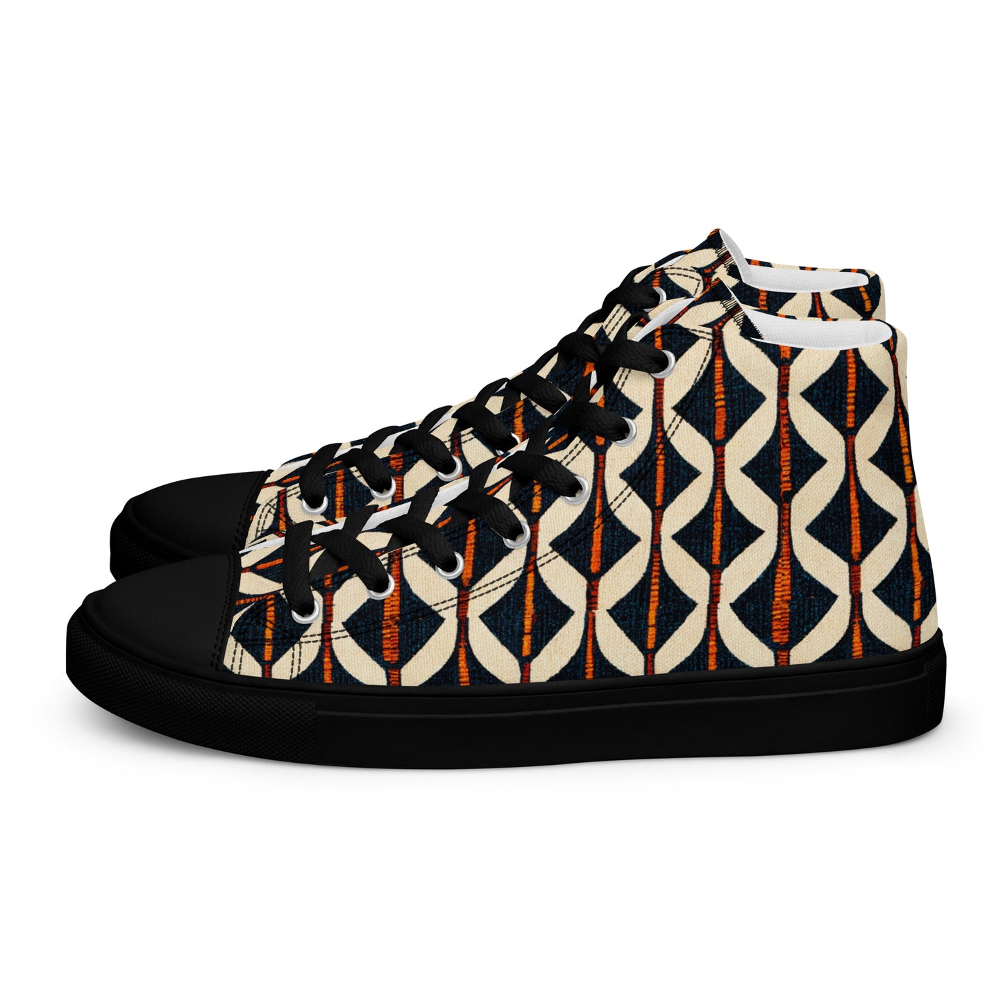 Tribal Tones in Harmony Men’s high top canvas shoes