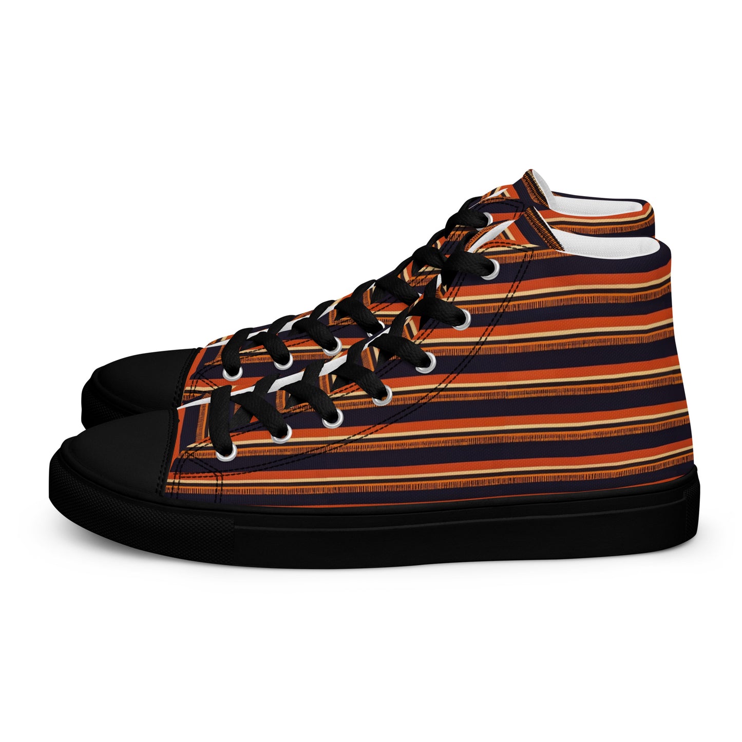 Savanna Sunset Stitches Men’s high top canvas shoes