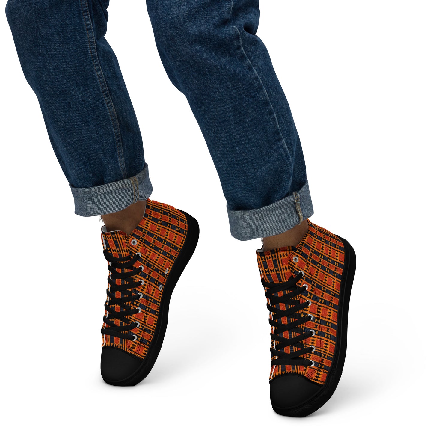 Maasai Stripe Mirage Men’s high top canvas shoes