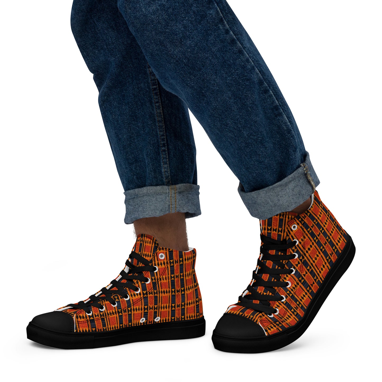 Maasai Stripe Mirage Men’s high top canvas shoes