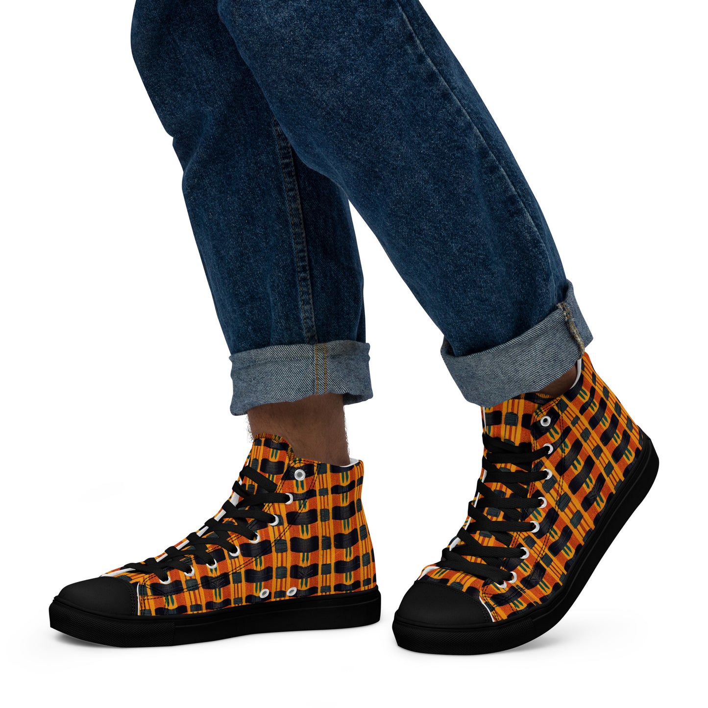 Lusaka Loomed Landscape Men’s high top canvas shoes