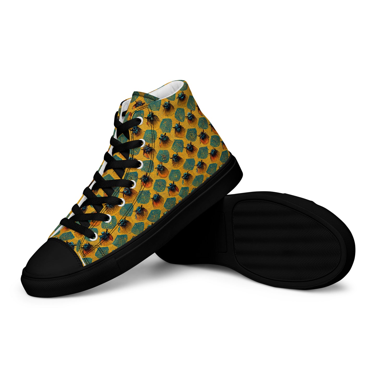 Honeycomb Whispers Men’s high top canvas shoes