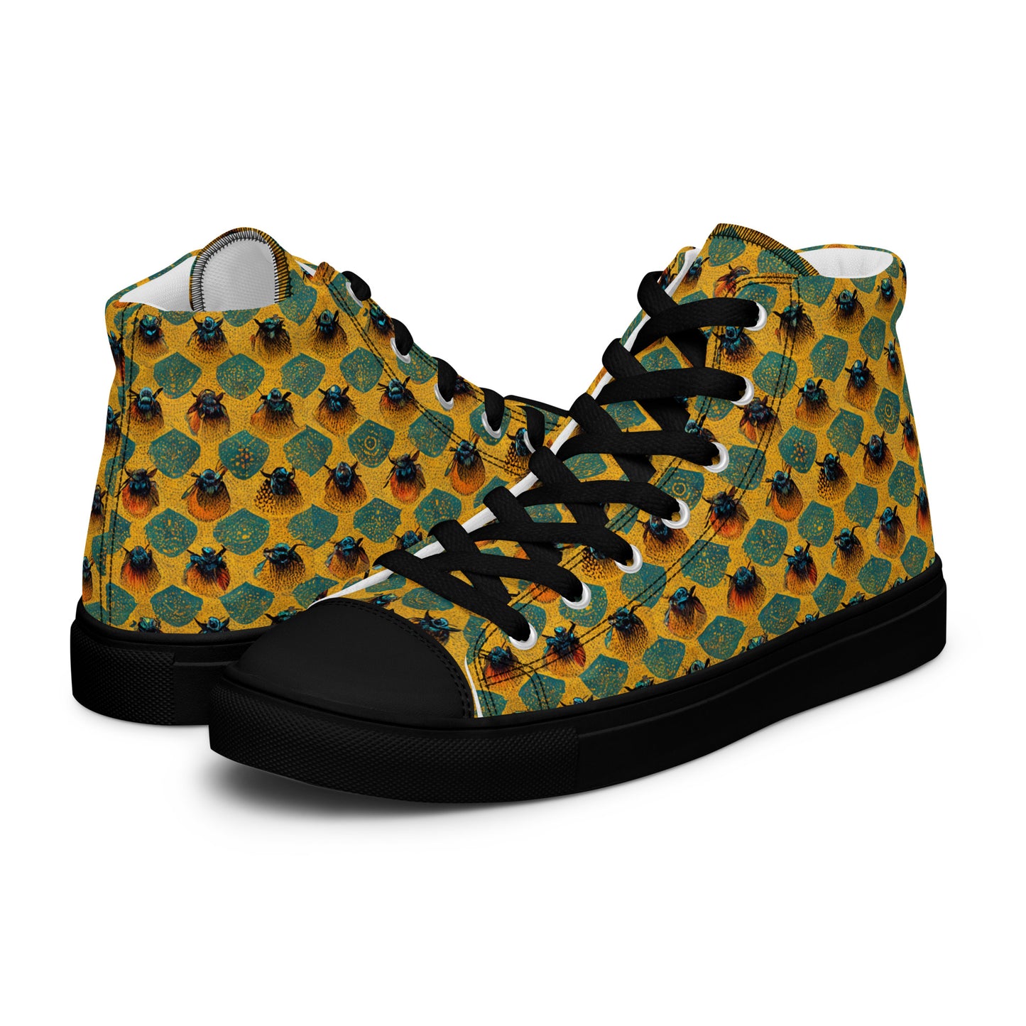 Honeycomb Whispers Men’s high top canvas shoes