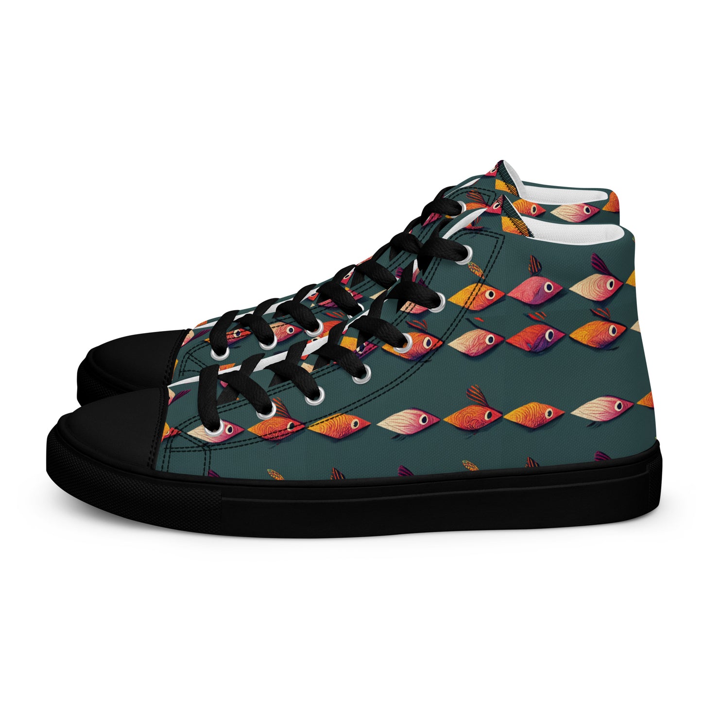 Brilliant Fish Brigade Men’s high top canvas shoes