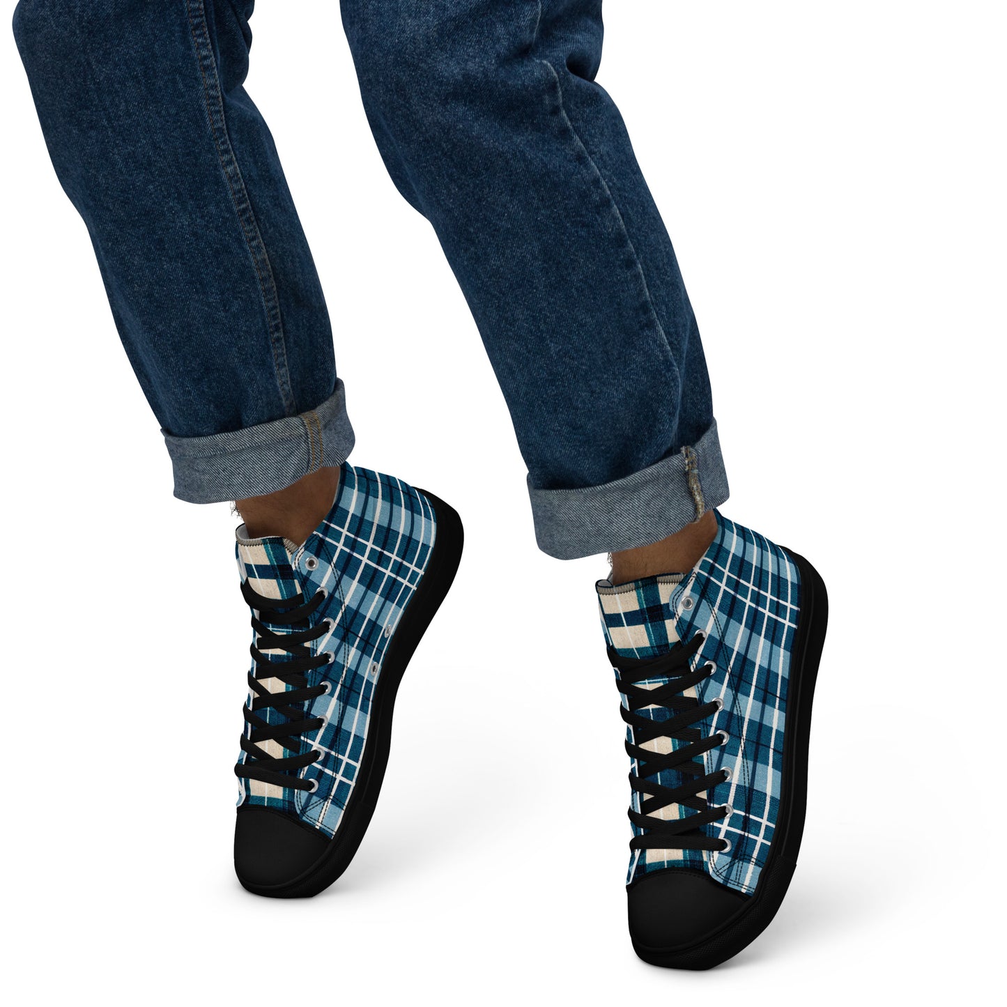 Scotsman’s Skyward Plaid Men’s high top canvas shoes