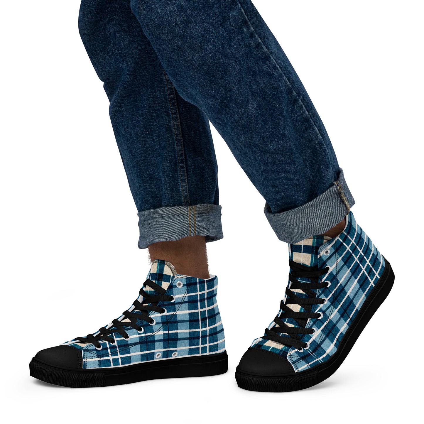 Scotsman’s Skyward Plaid Men’s high top canvas shoes