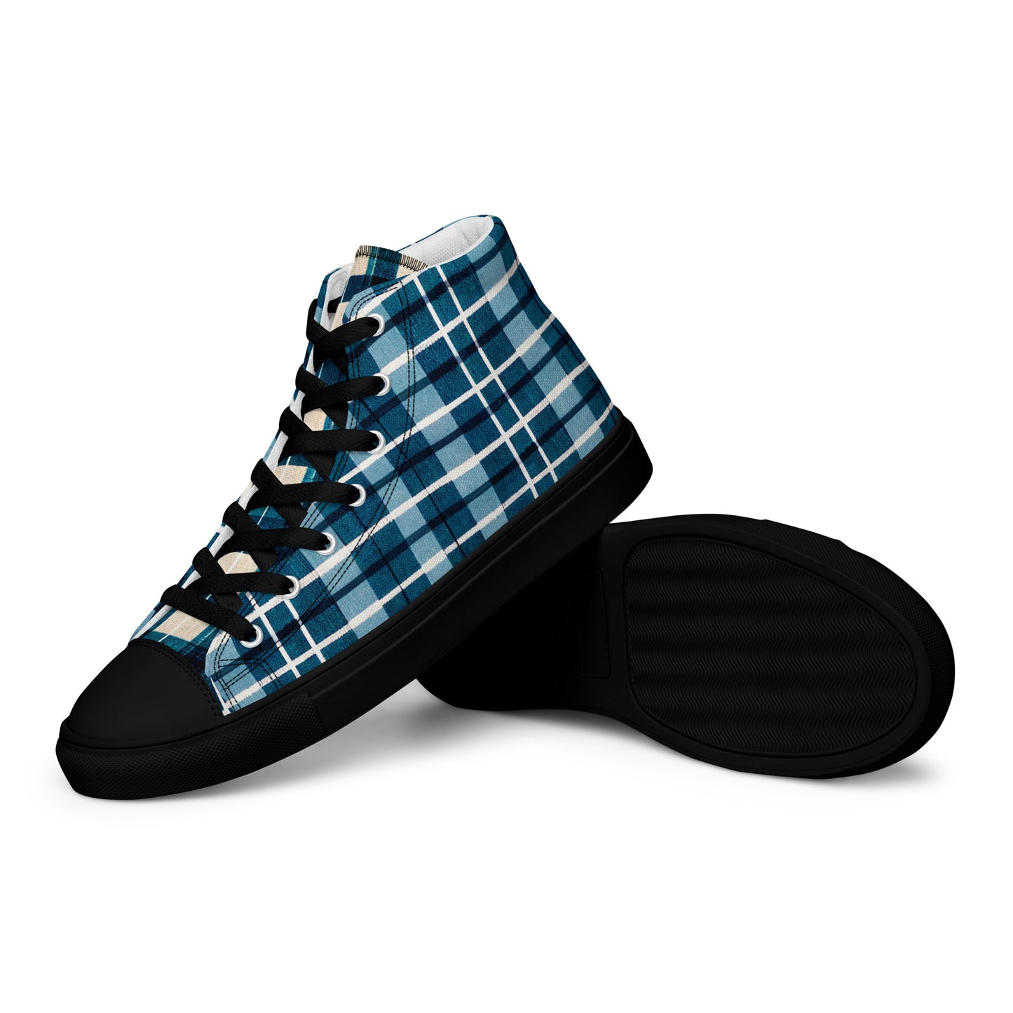 Scotsman’s Skyward Plaid Men’s high top canvas shoes