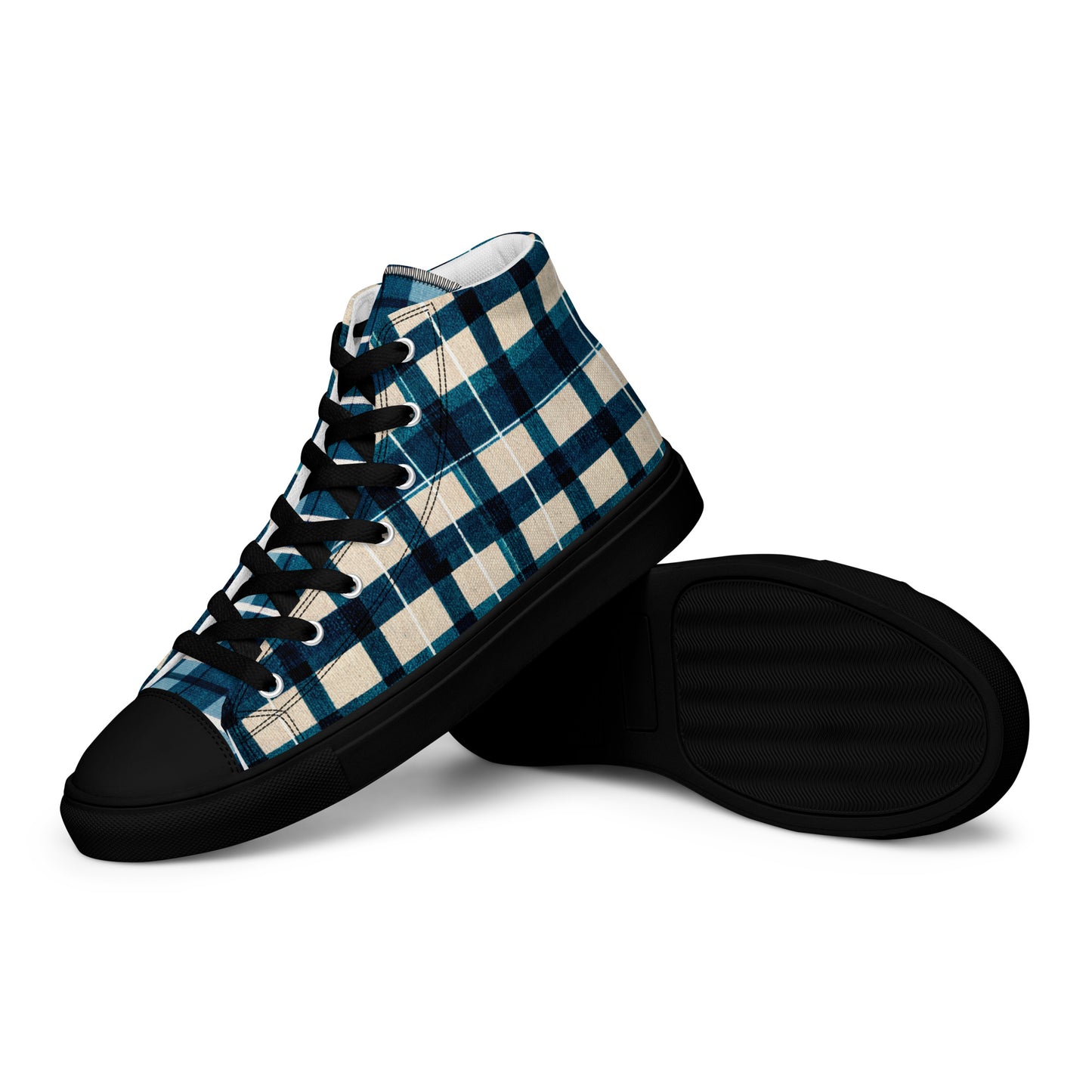 Frosty Glen Plaid Men’s high top canvas shoes