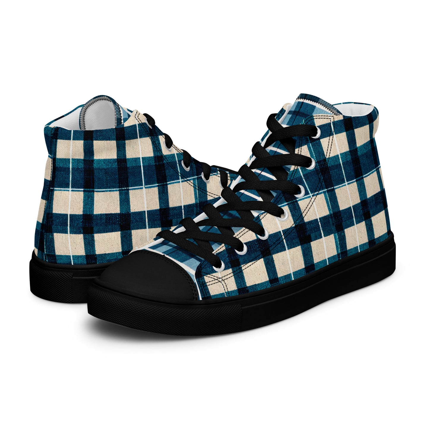 Frosty Glen Plaid Men’s high top canvas shoes