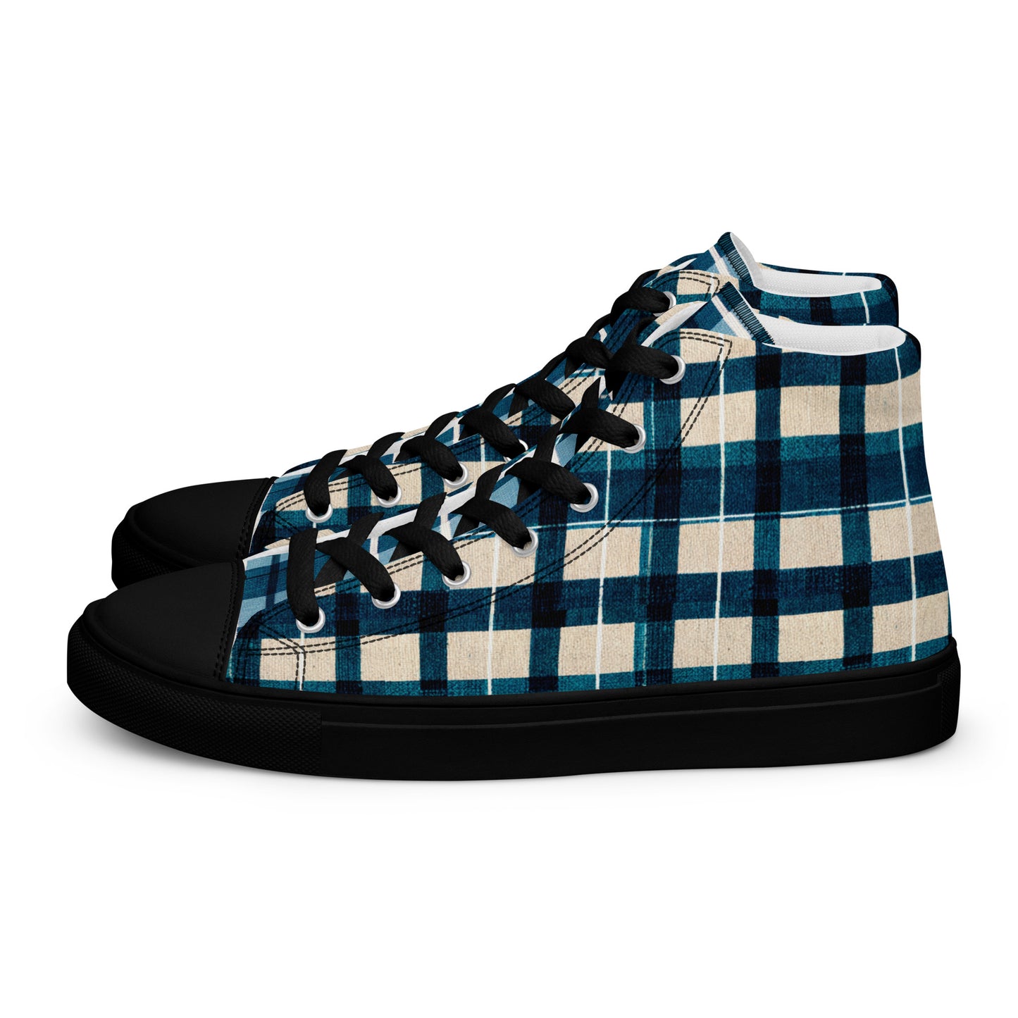 Frosty Glen Plaid Men’s high top canvas shoes