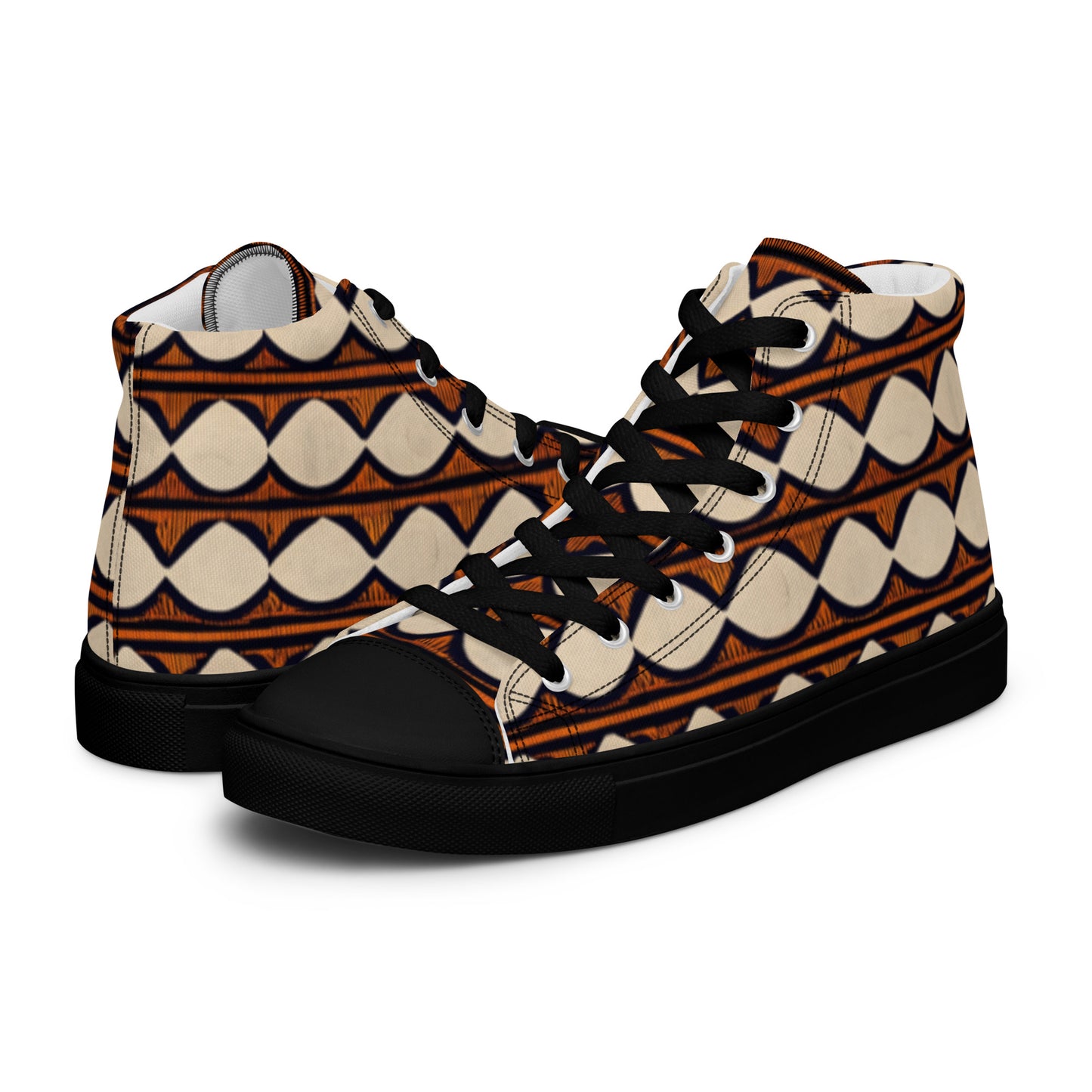 Kilimanjaro Creamsicle Men’s high top canvas shoes