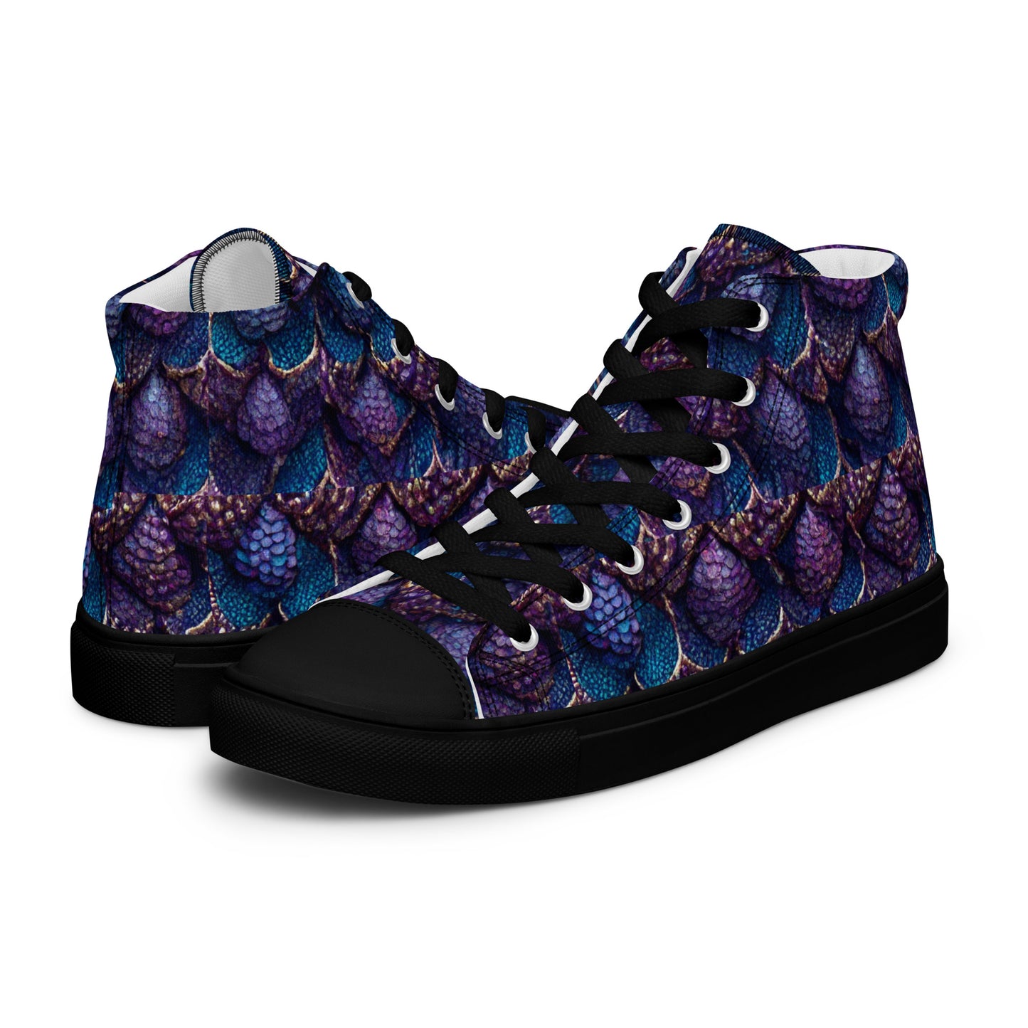 Luminosa, the Radiant Amethyst Drakon Men’s high top canvas shoes