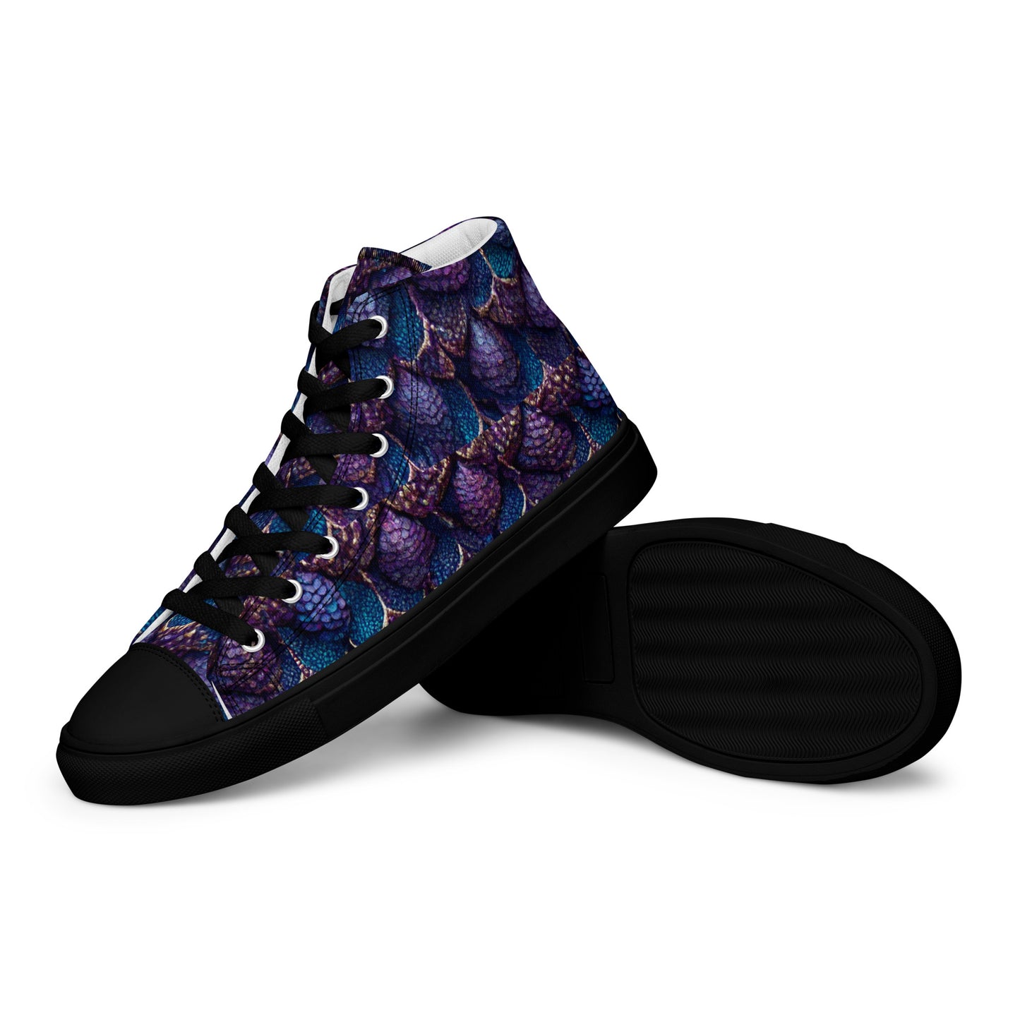 Luminosa, the Radiant Amethyst Drakon Men’s high top canvas shoes