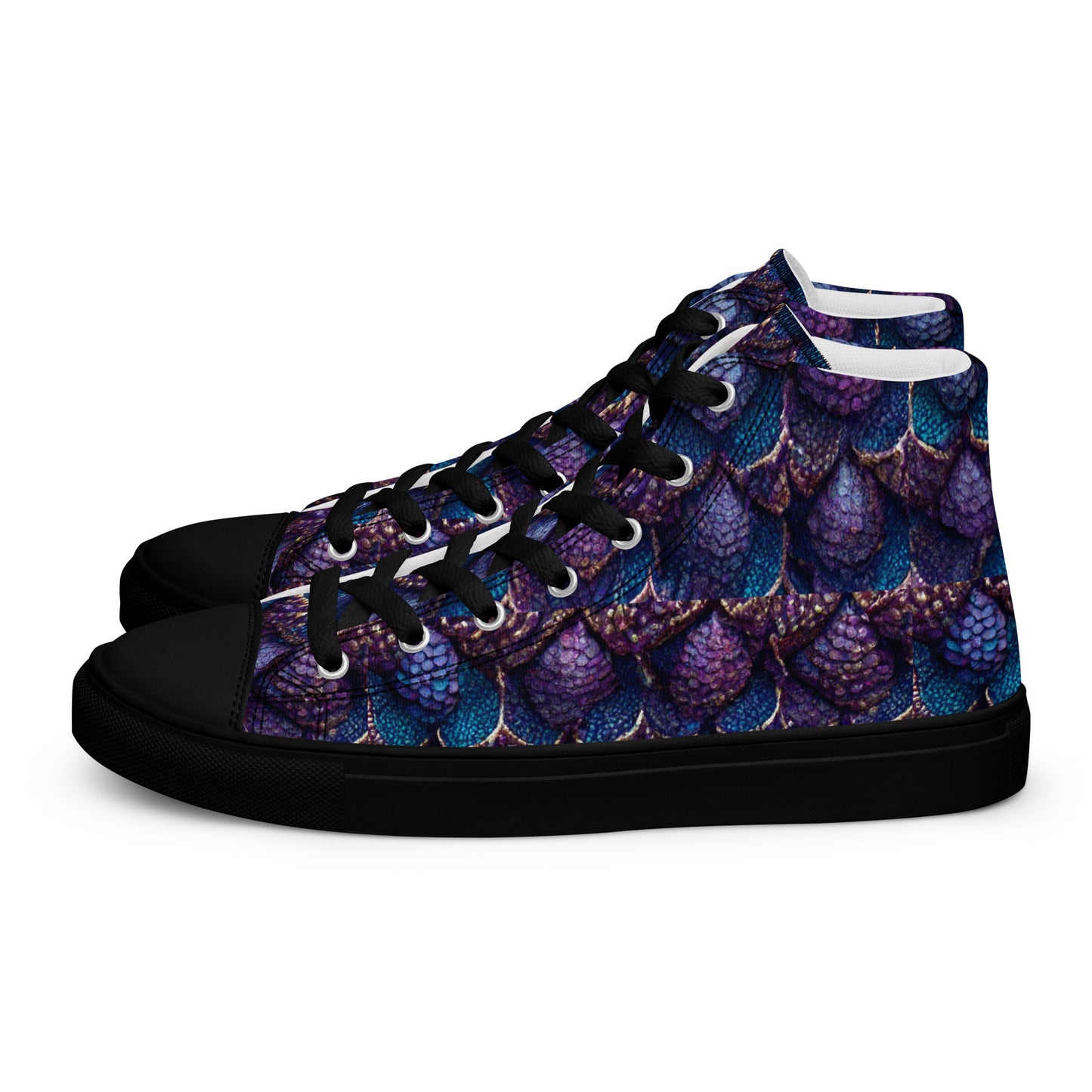 Luminosa, the Radiant Amethyst Drakon Men’s high top canvas shoes