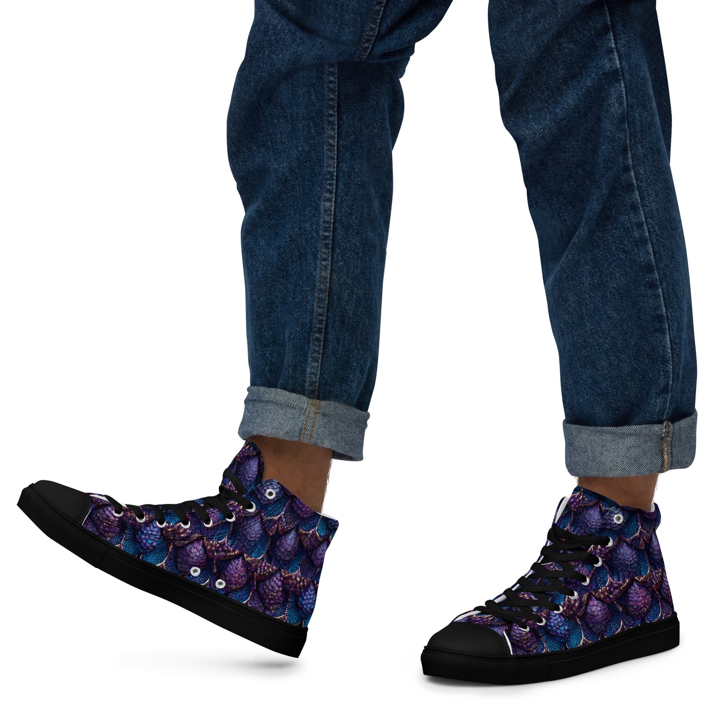 Luminosa, the Radiant Amethyst Drakon Men’s high top canvas shoes