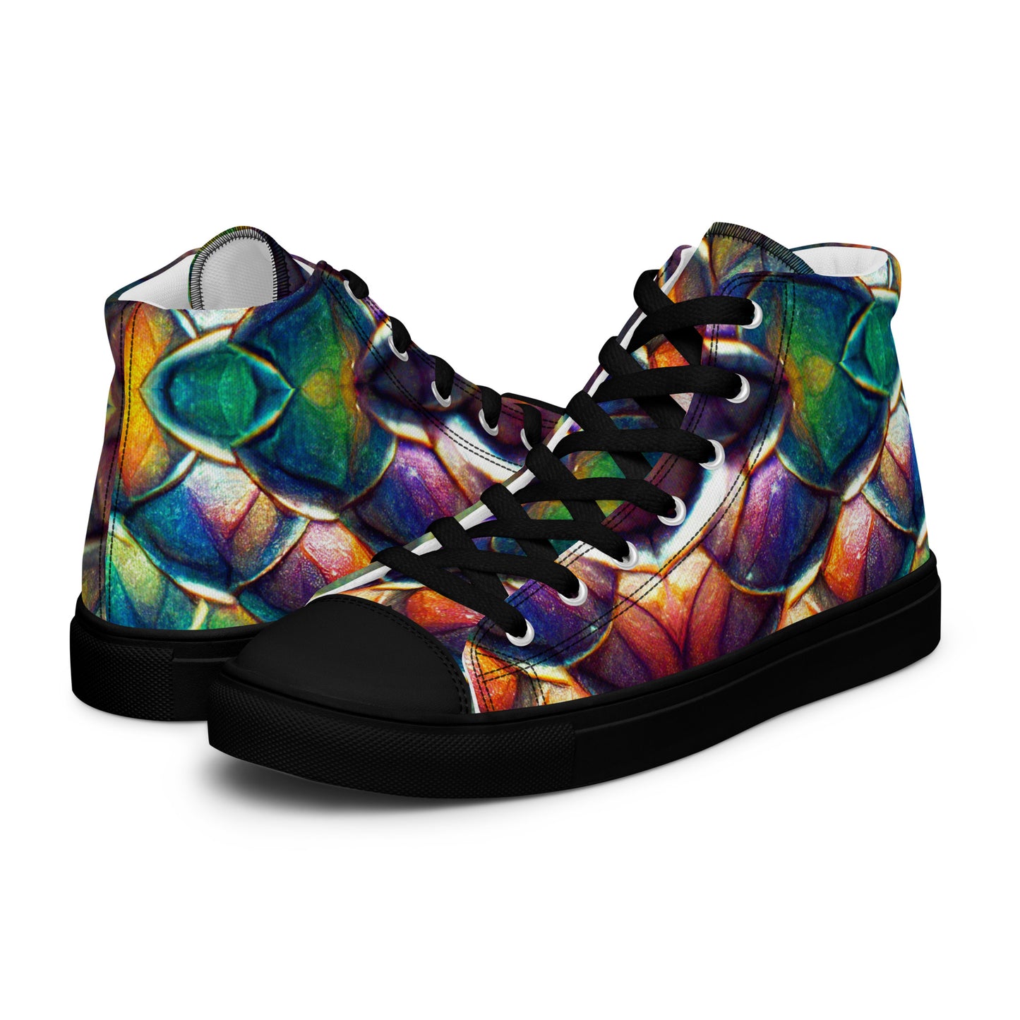 Margonithia, the Glittering Rainbow Sovereign Men’s high top canvas shoes