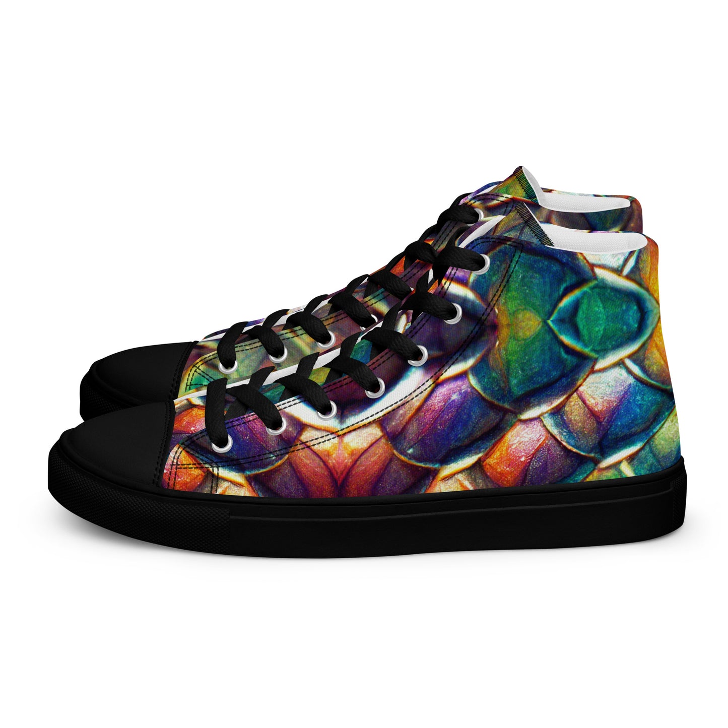 Margonithia, the Glittering Rainbow Sovereign Men’s high top canvas shoes