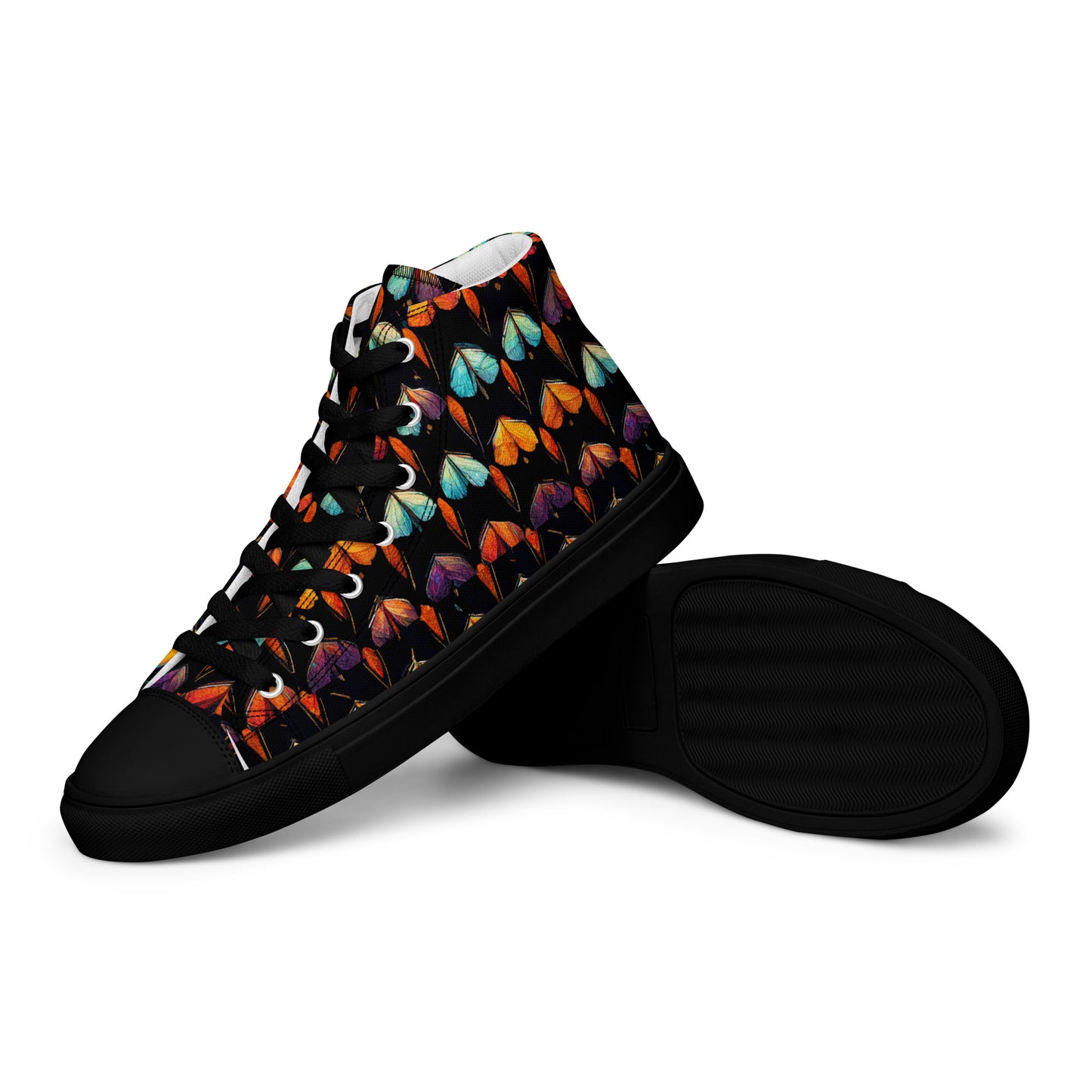 Quilted Wings Men’s high top canvas shoes