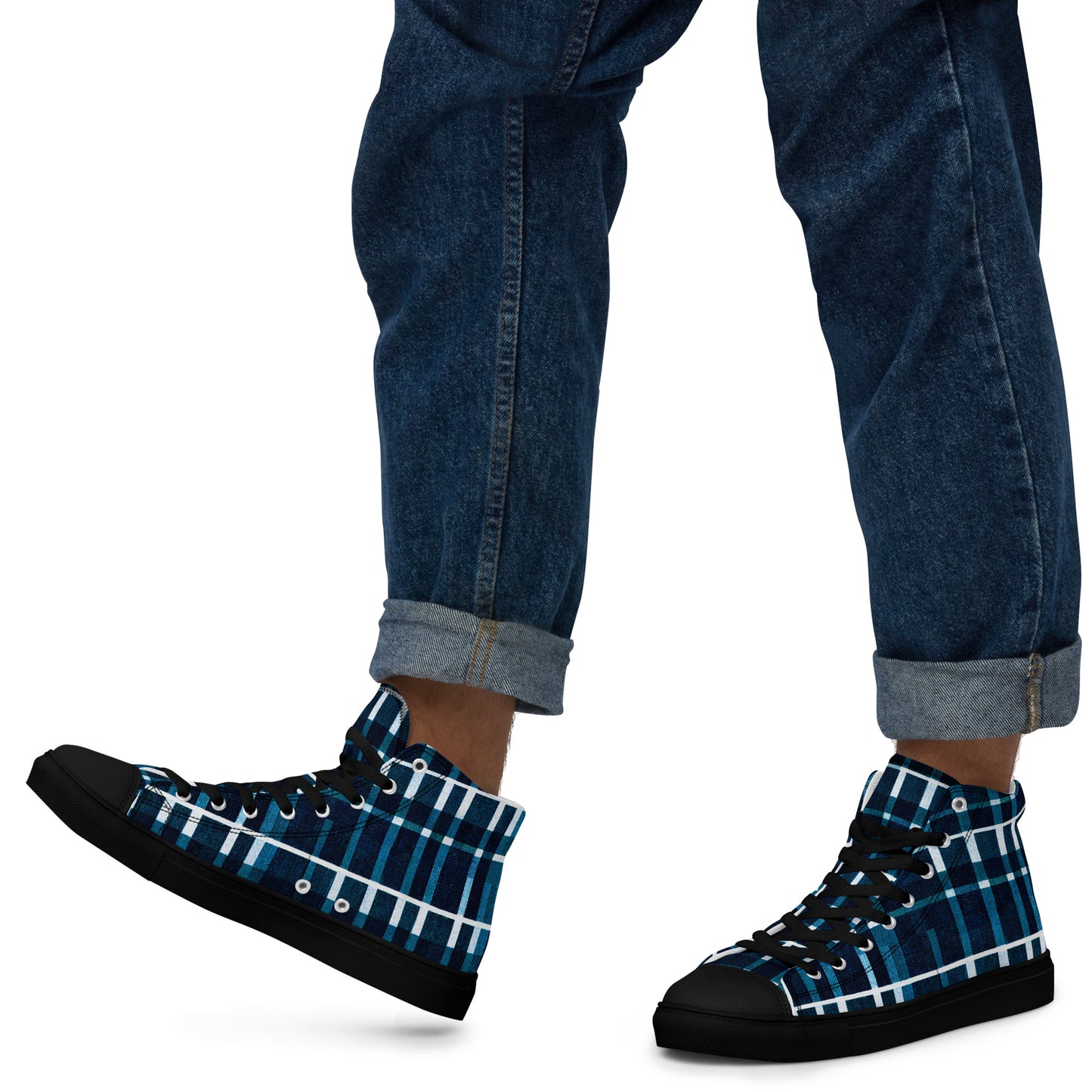 Royal Blue Scottish Heritage Men’s high top canvas shoes