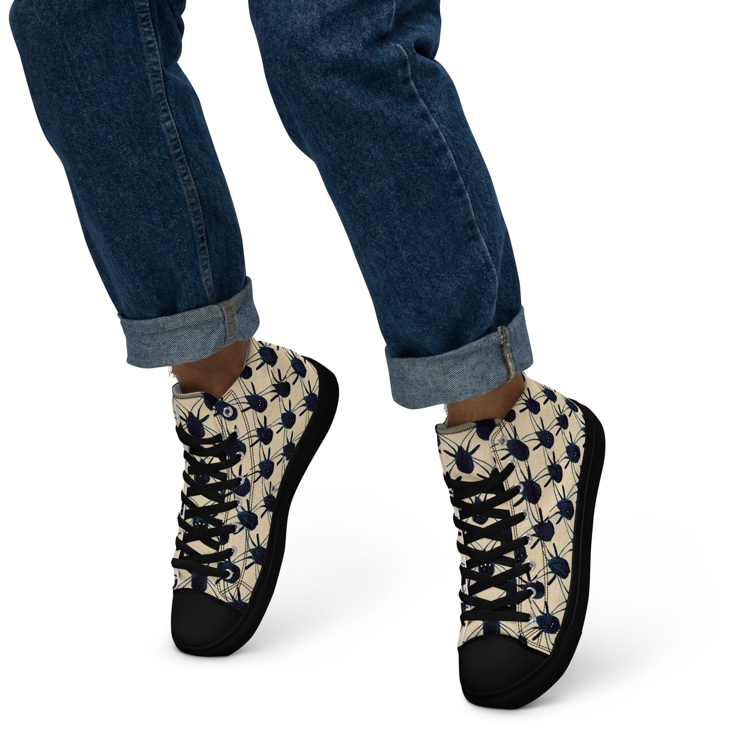 Spider Weave Men’s high top canvas shoes