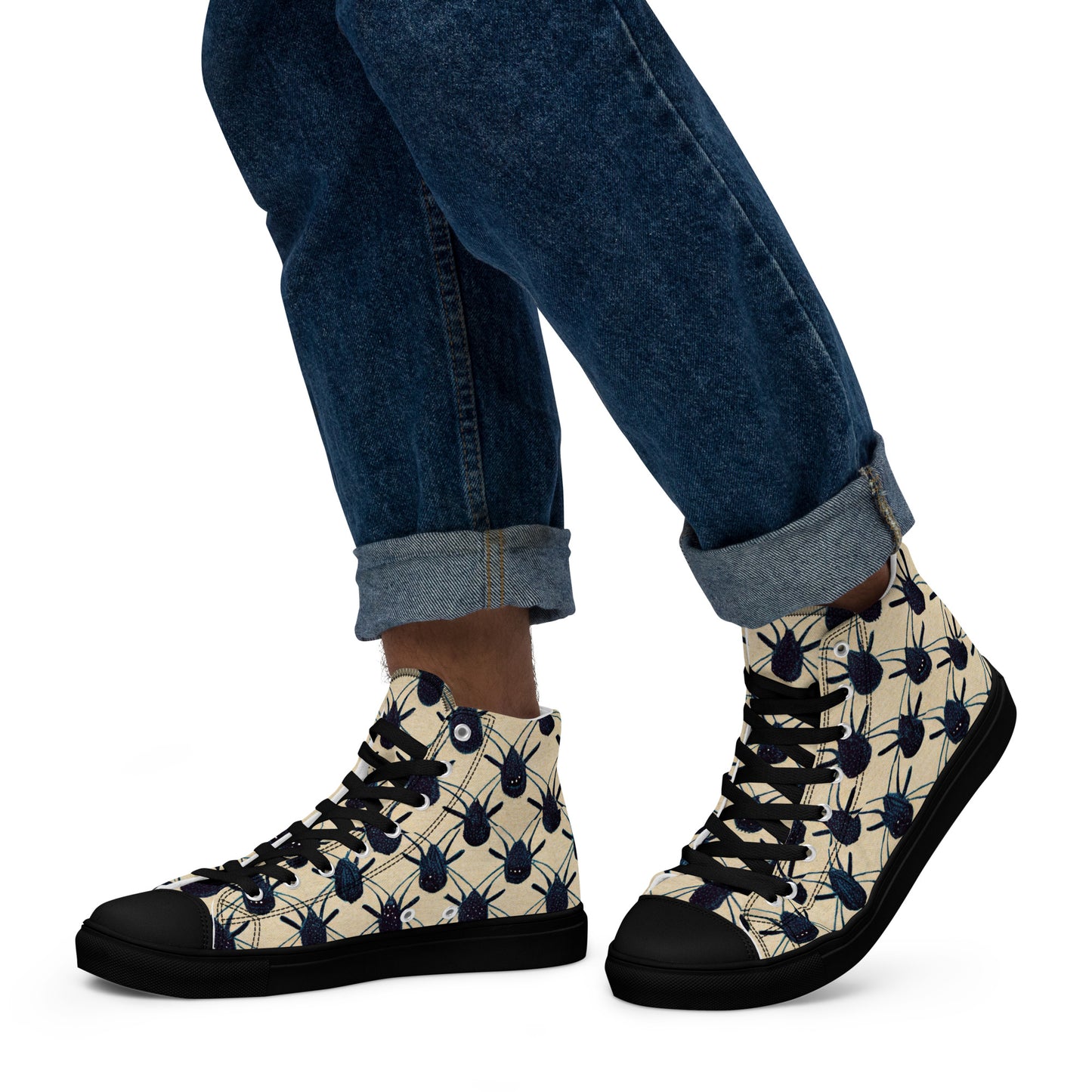 Spider Weave Men’s high top canvas shoes