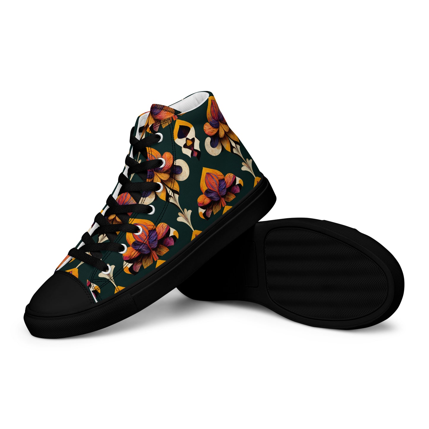 Taza’s Radiant Petals Men’s high top canvas shoes