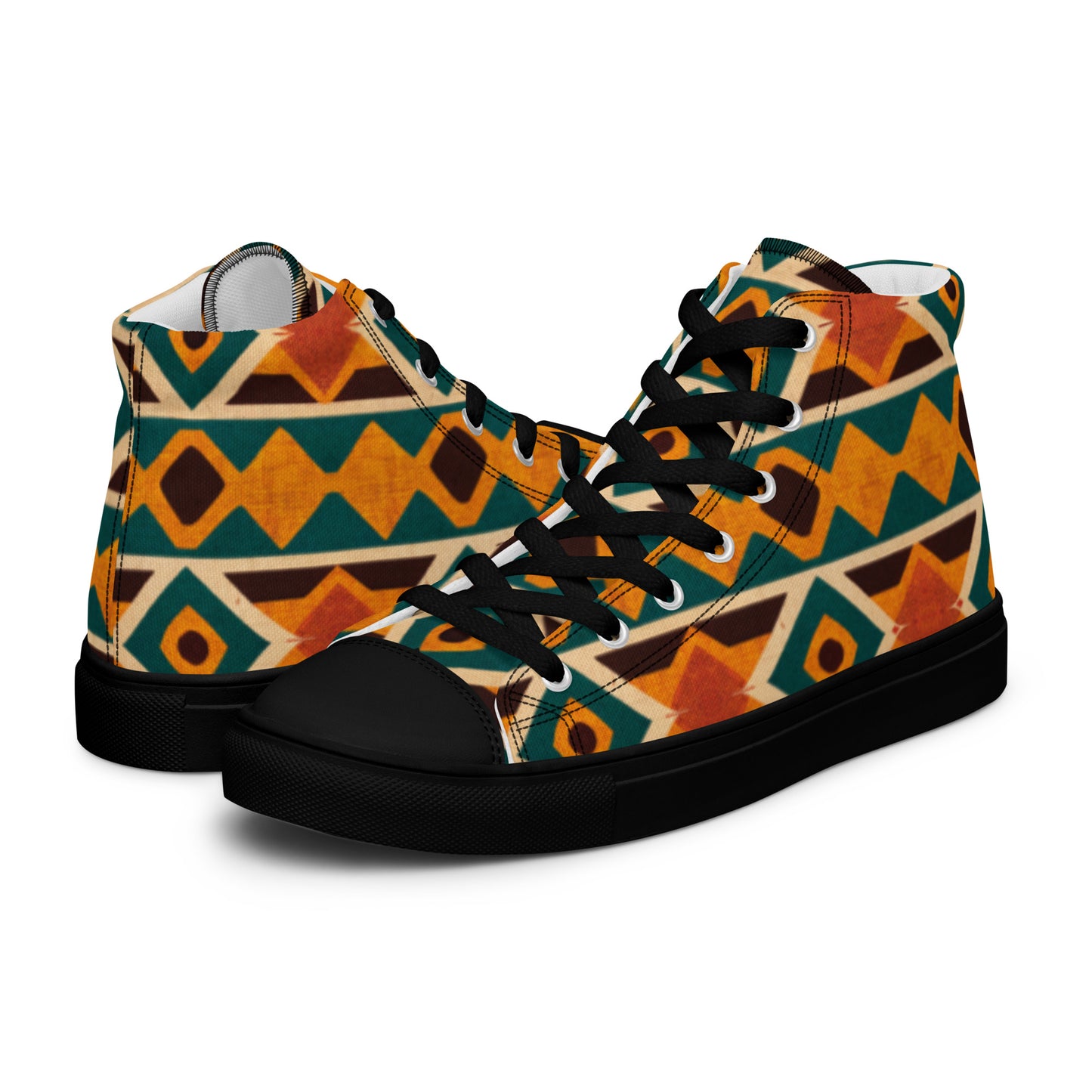 Tropical Diamond Tango Men’s high top canvas shoes