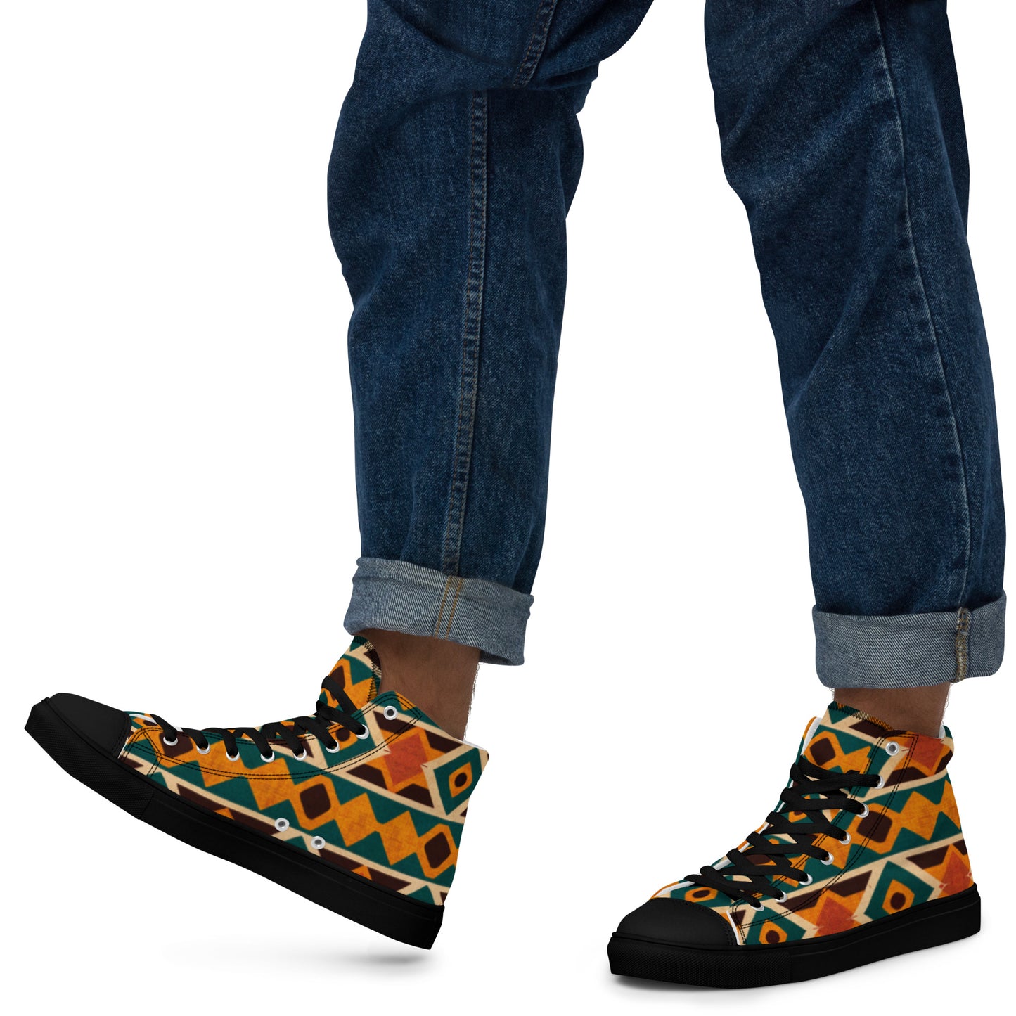 Tropical Diamond Tango Men’s high top canvas shoes