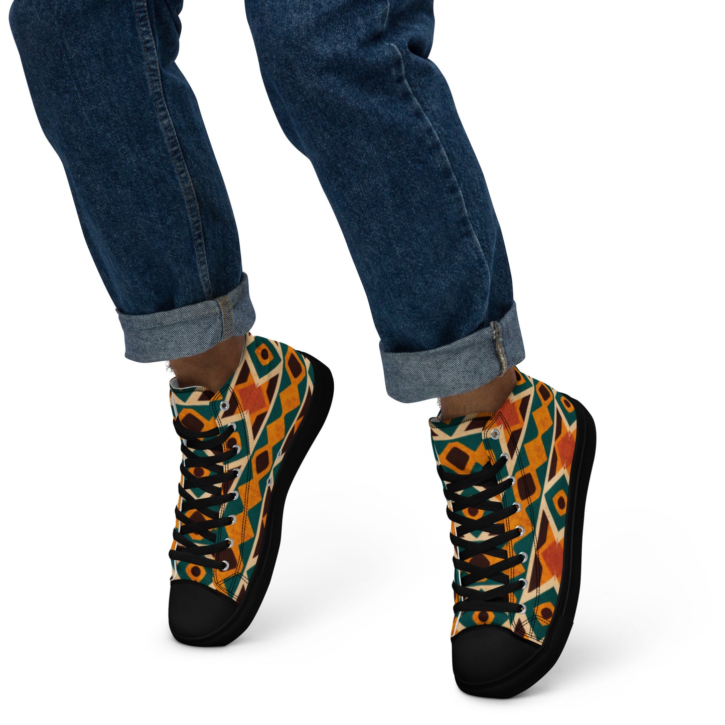 Tropical Diamond Tango Men’s high top canvas shoes