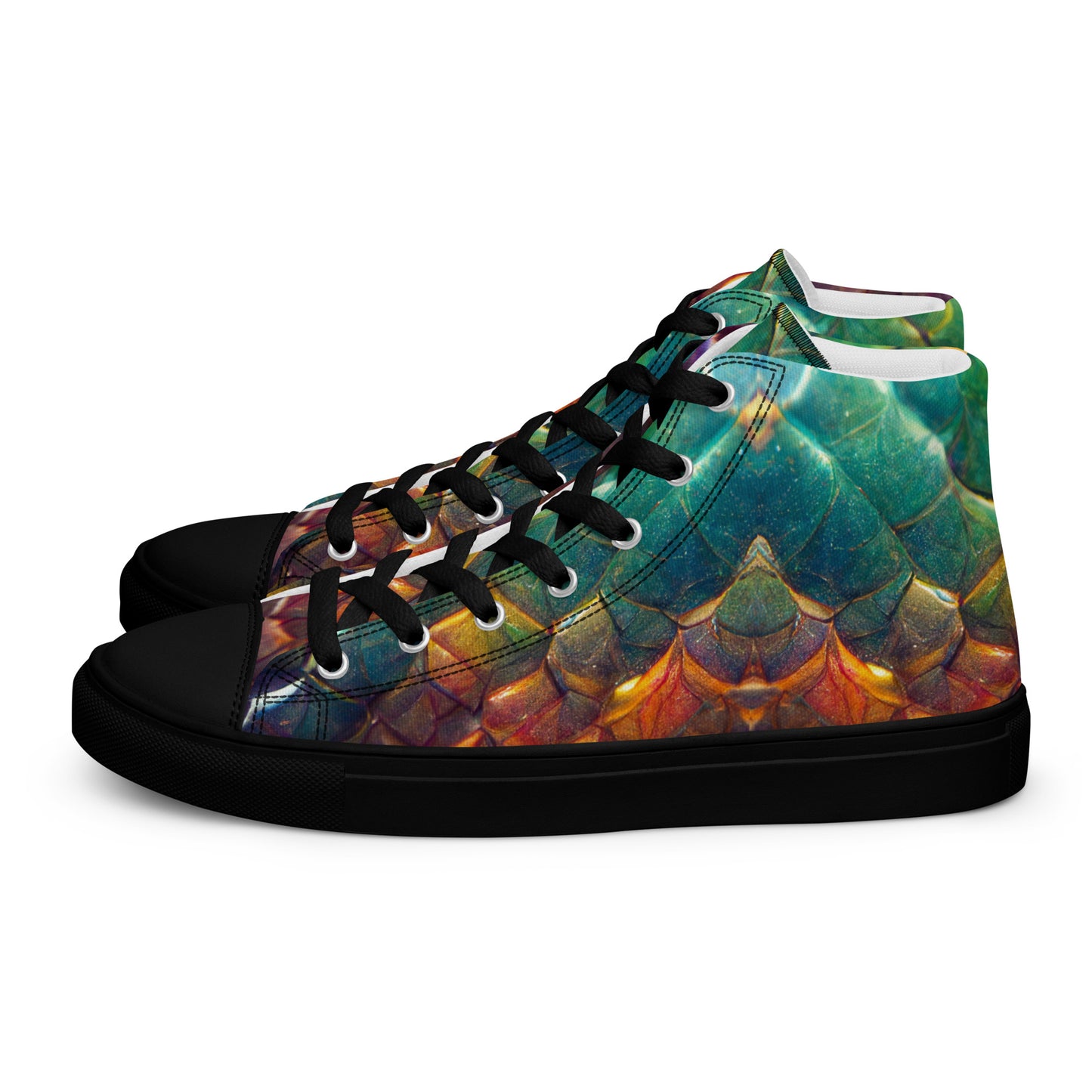 Prismijimmy, the Rainbow Guardian Dragon Men’s high top canvas shoes