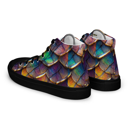 Joannesong, the Prismatic Wilderness Muse Men’s high top canvas shoes