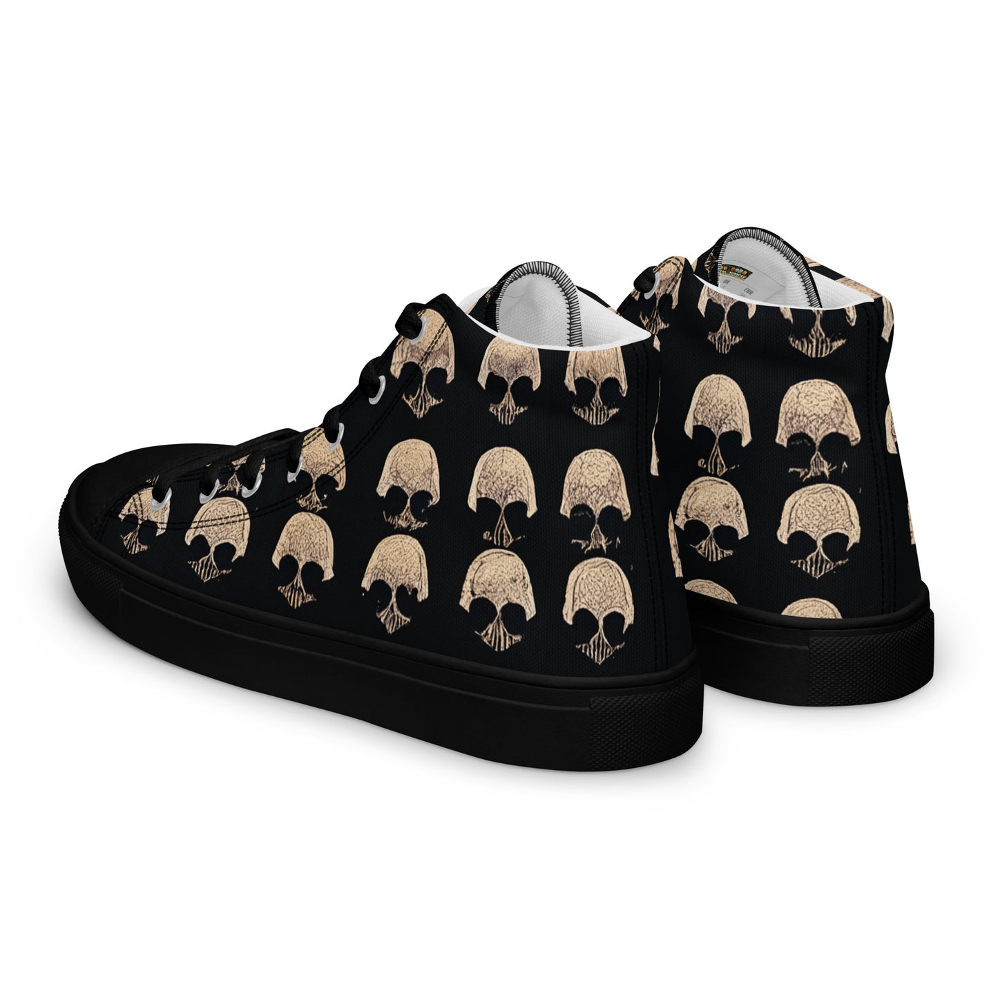 Skulls Grid Men’s high top canvas shoes