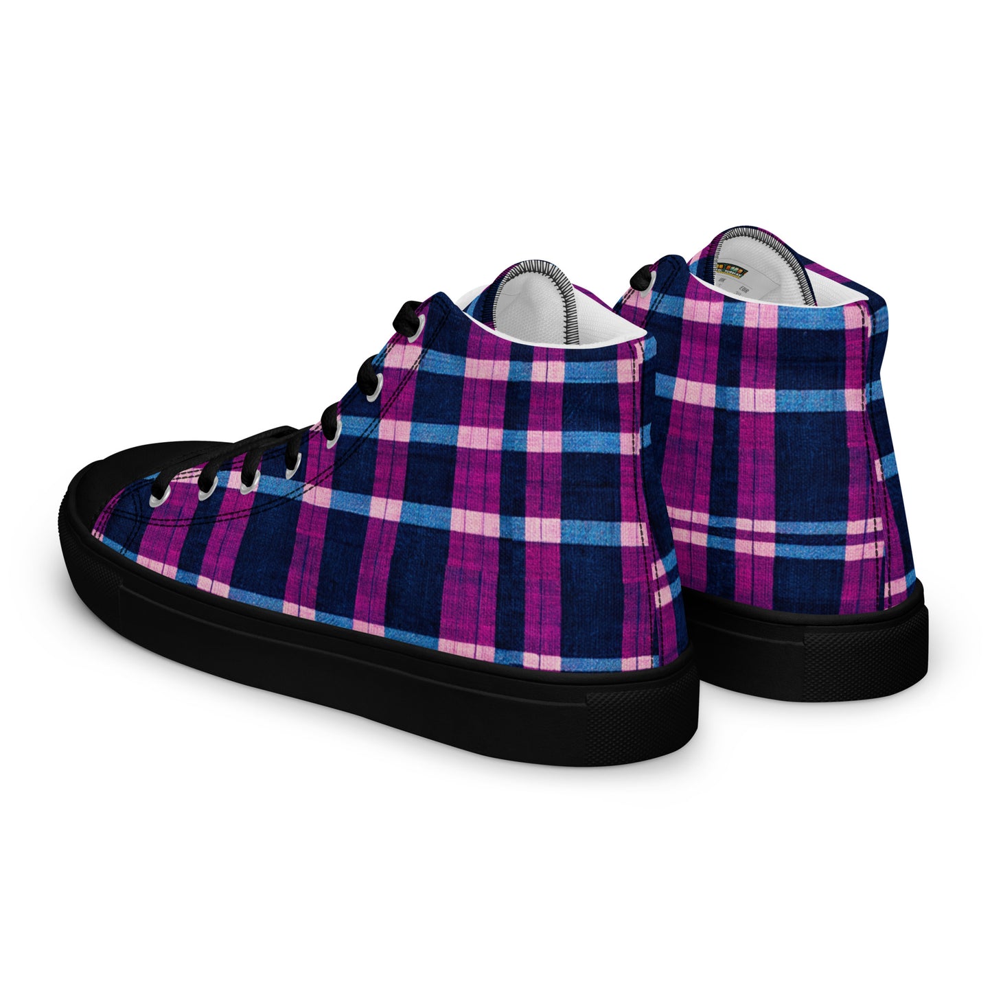 Royal Highlander Plaid Men’s high top canvas shoes