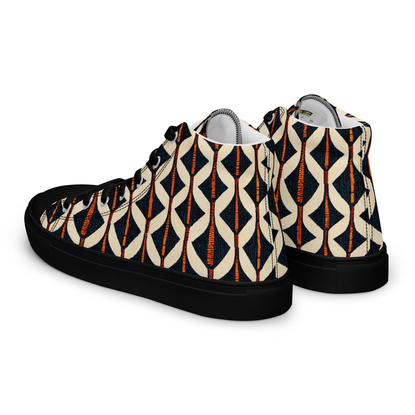 Tribal Tones in Harmony Men’s high top canvas shoes