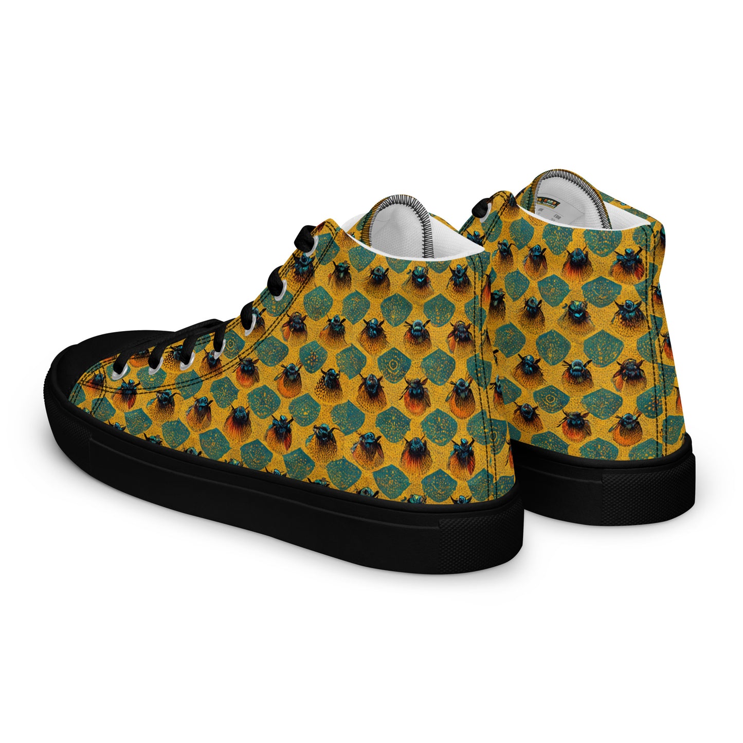 Honeycomb Whispers Men’s high top canvas shoes